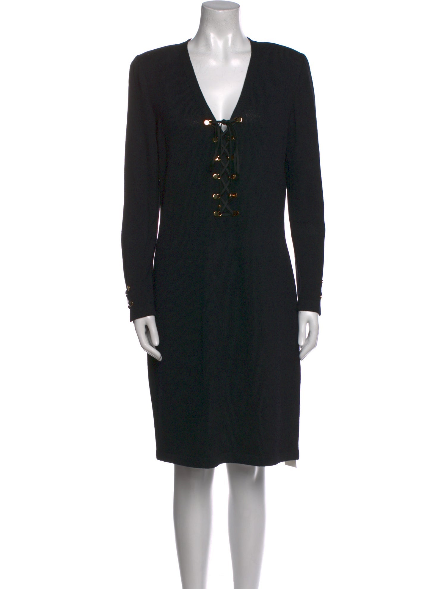 St. John Collection V-Neck Knee-Length Dress