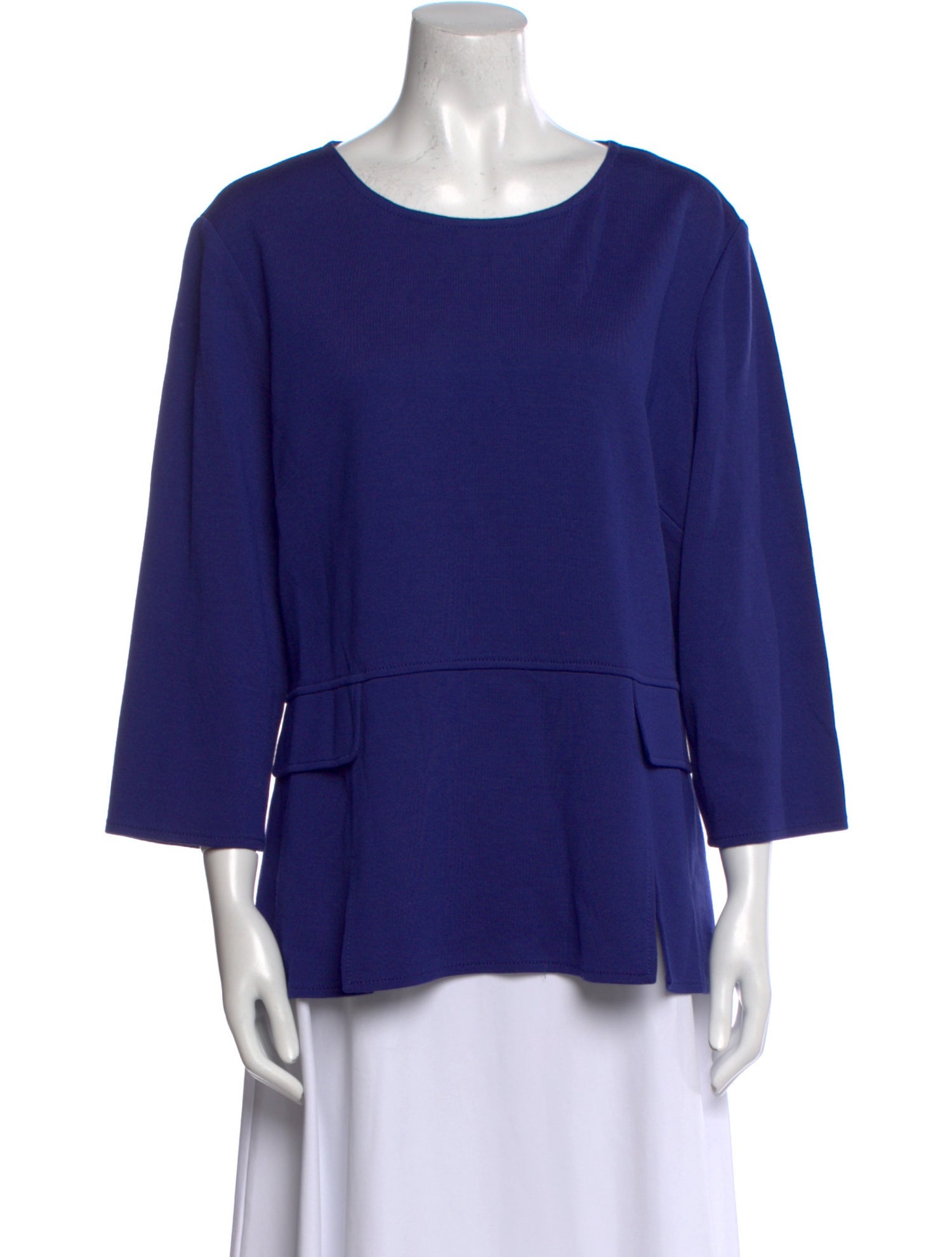 St. John Scoop Neck Three-Quarter Sleeve Blouse w/ Tags