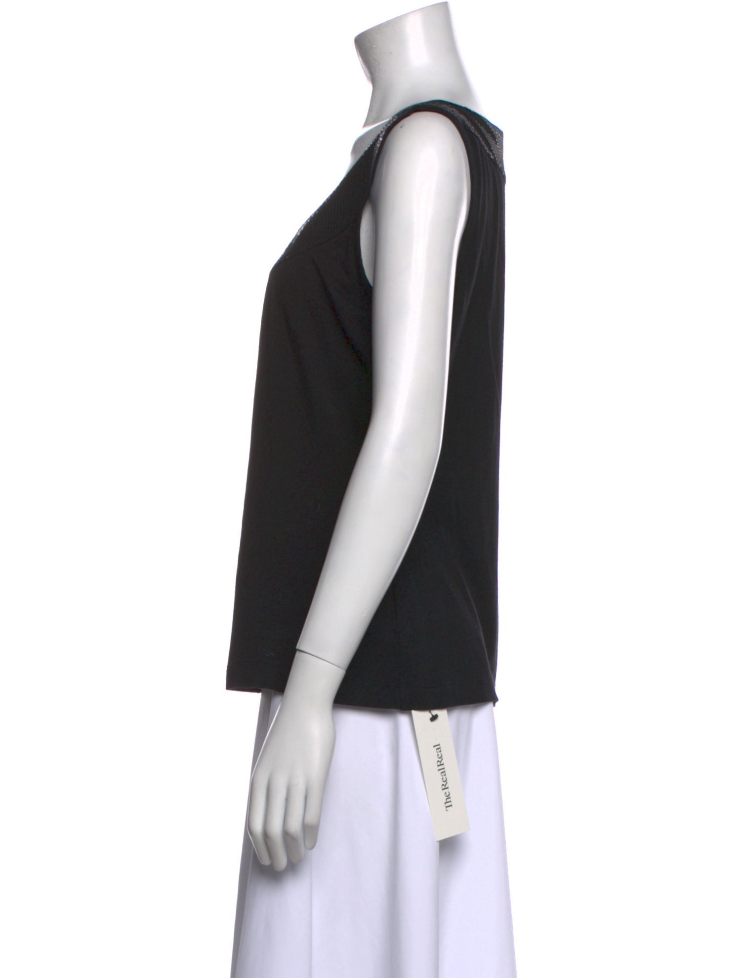 St. John Scoop Neck Sleeveless Top