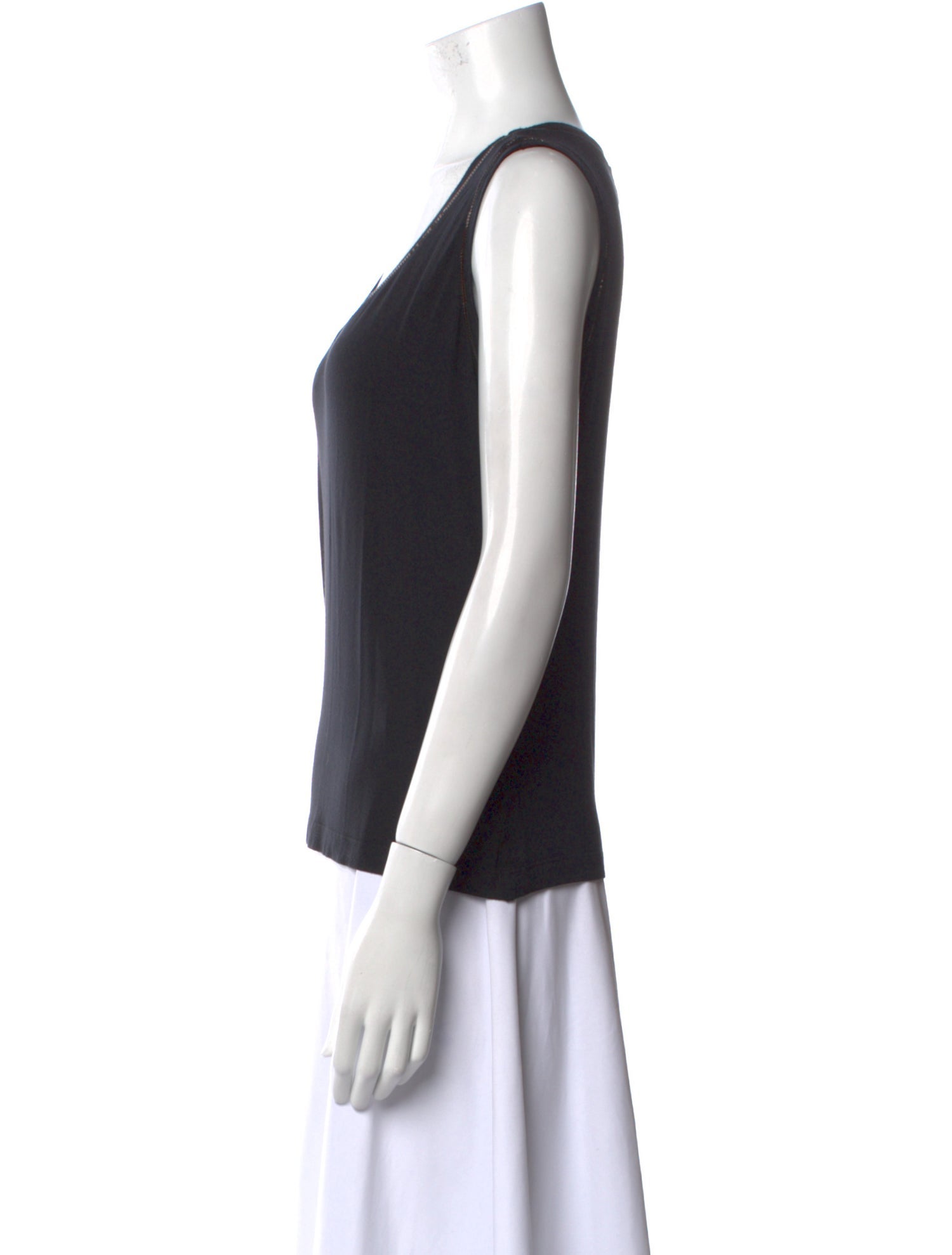 St. John Scoop Neck Sleeveless Top