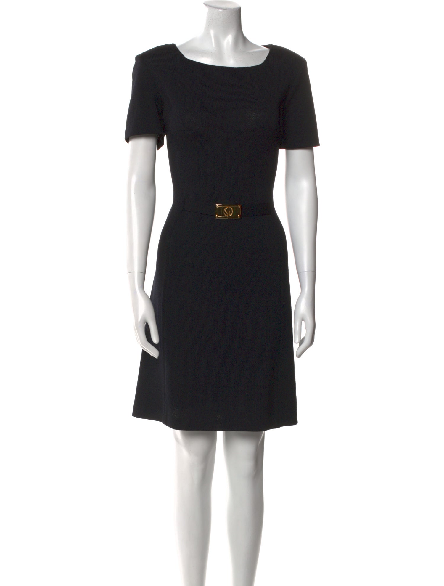 St. John Bateau Neckline Mini Dress