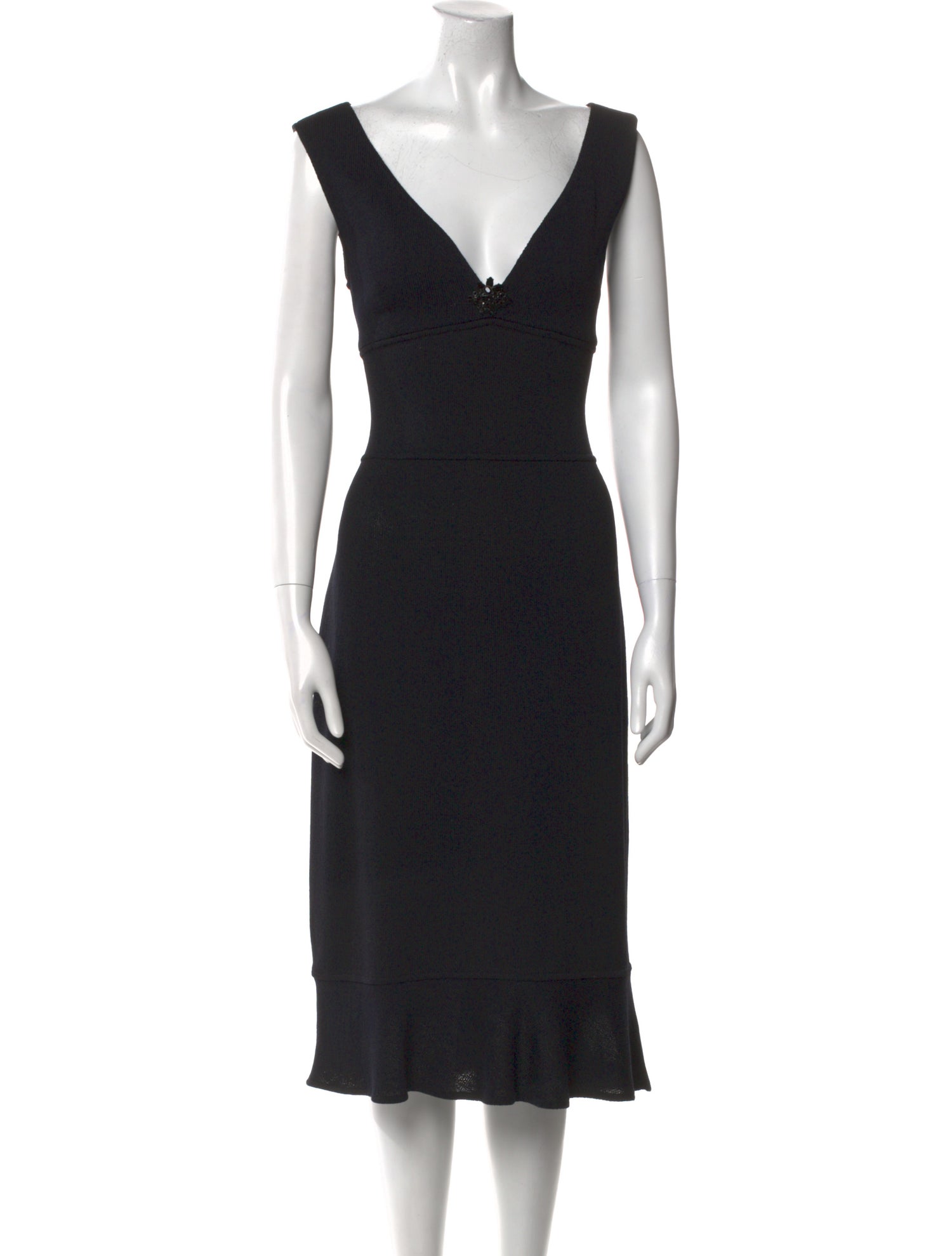 St. John V-Neck Midi Length Dress