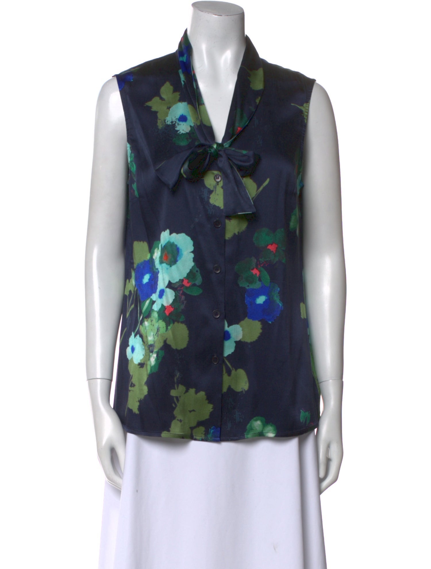 St. John Silk Floral Print Blouse