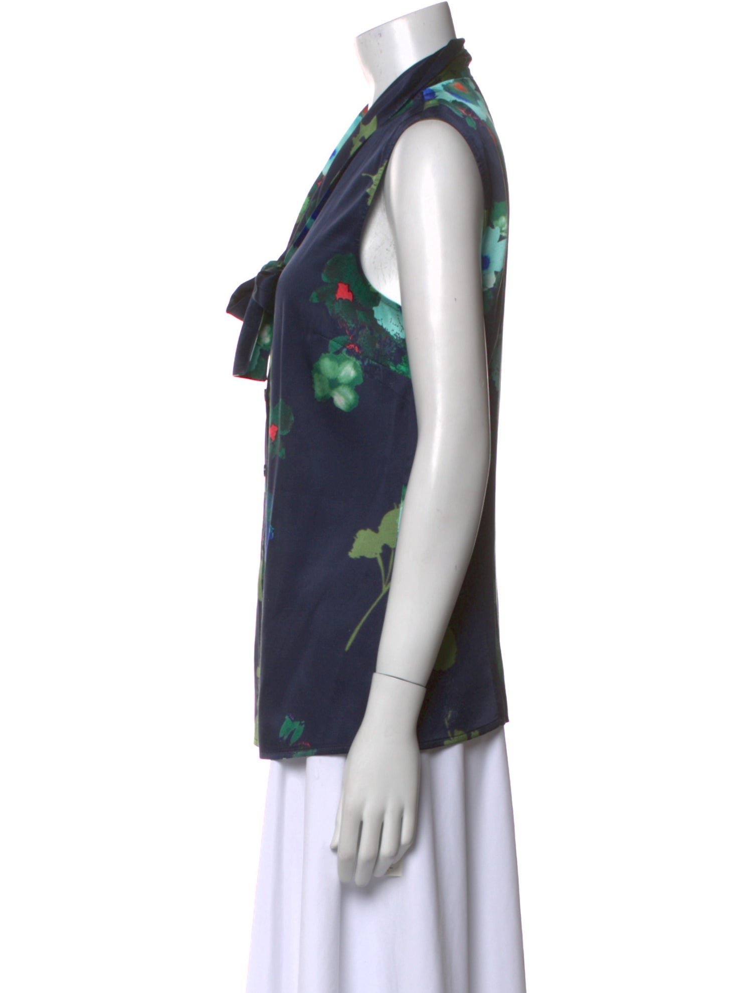 St. John Silk Floral Print Blouse