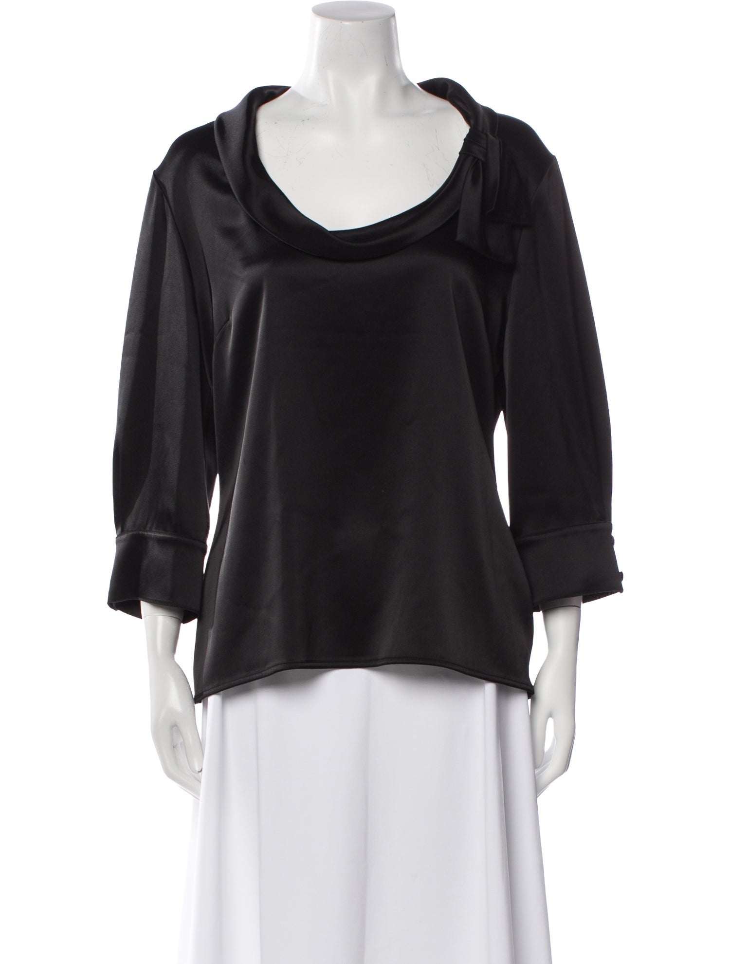 St. John Scoop Neck Three-Quarter Sleeve Blouse