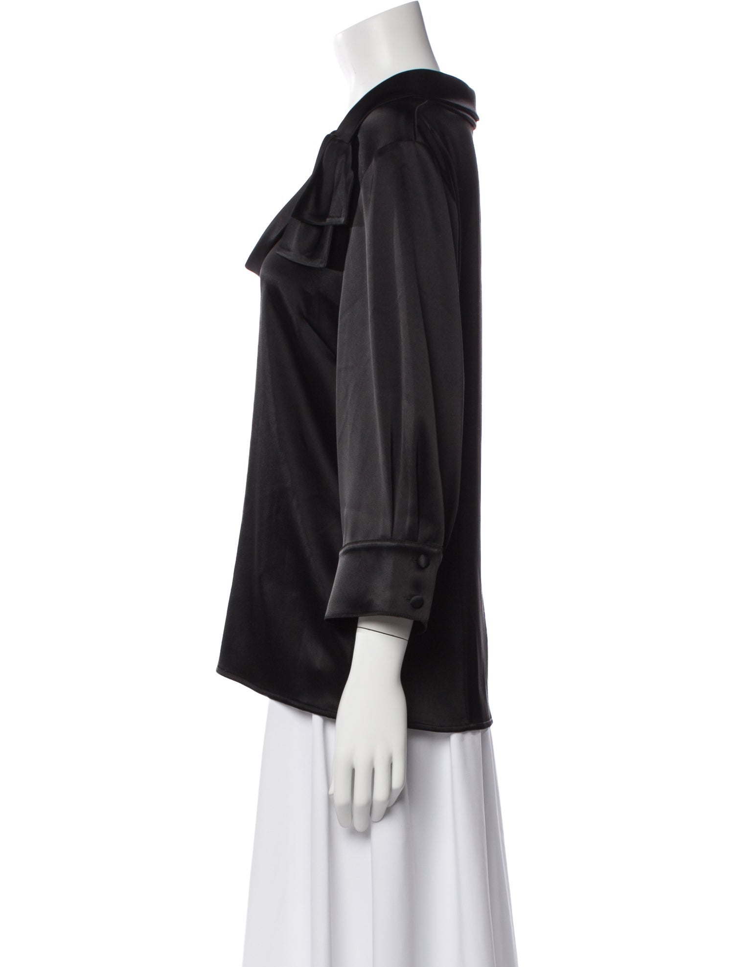 St. John Scoop Neck Three-Quarter Sleeve Blouse