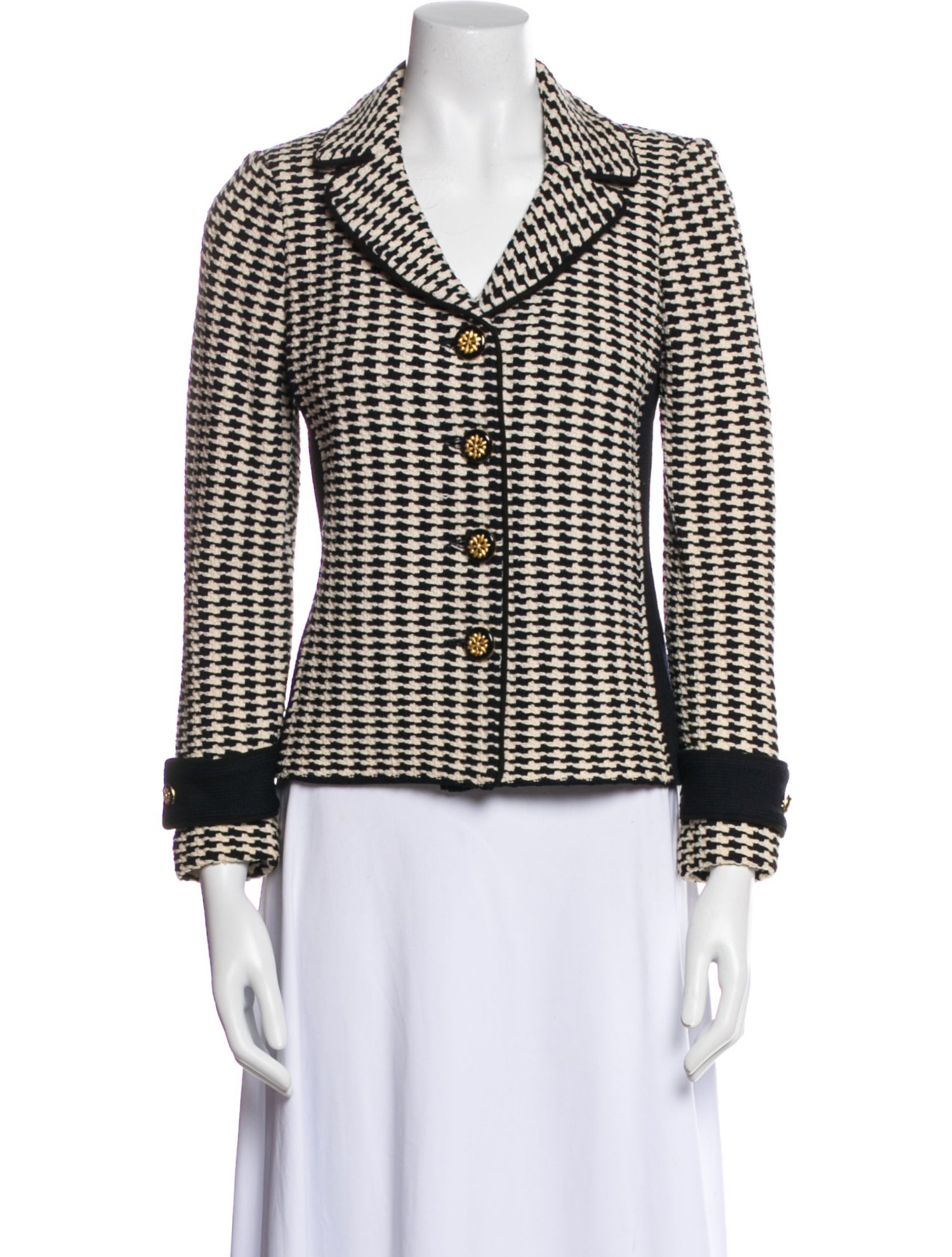 St. John Houndstooth Print Blazer