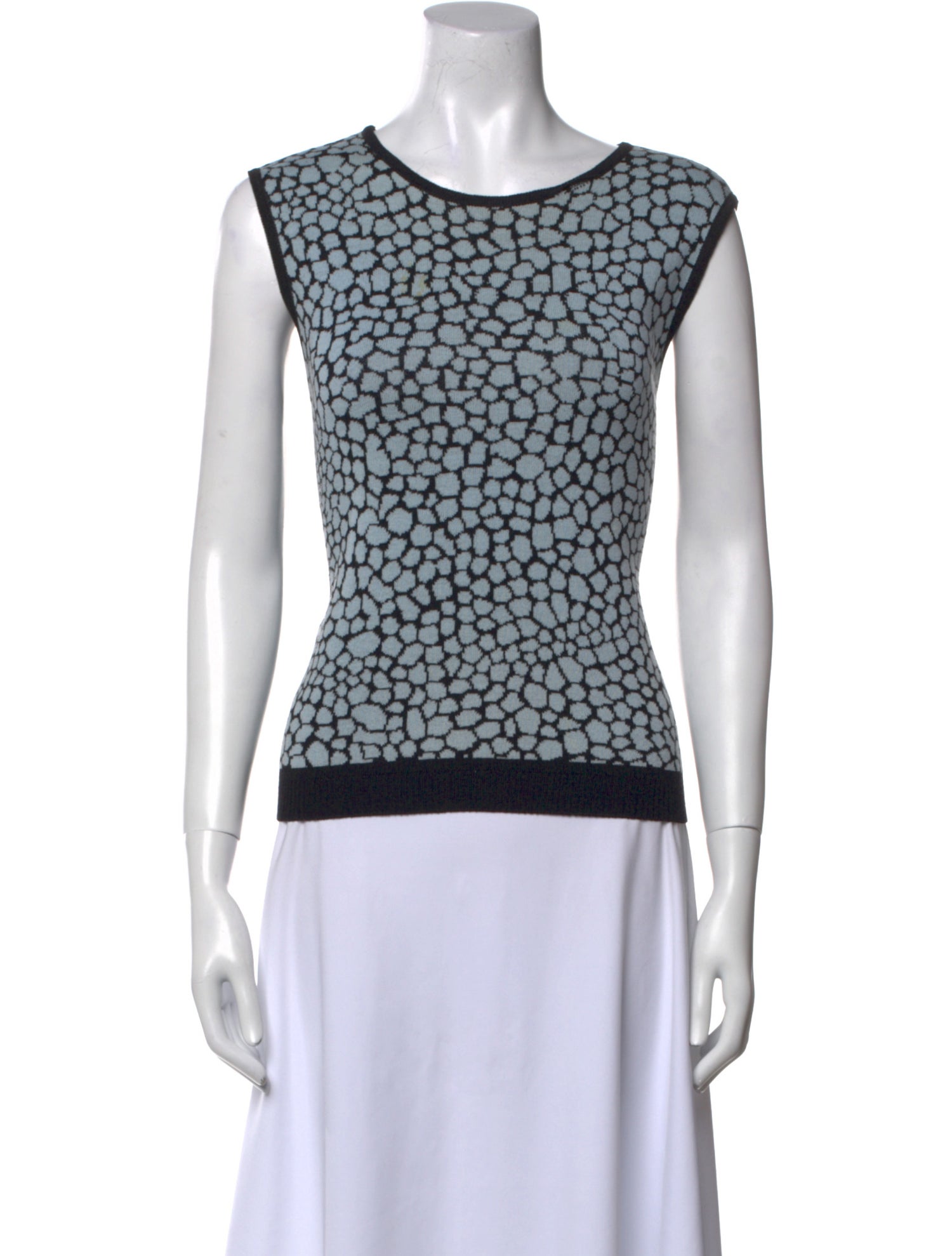 St. John Wool Printed Top