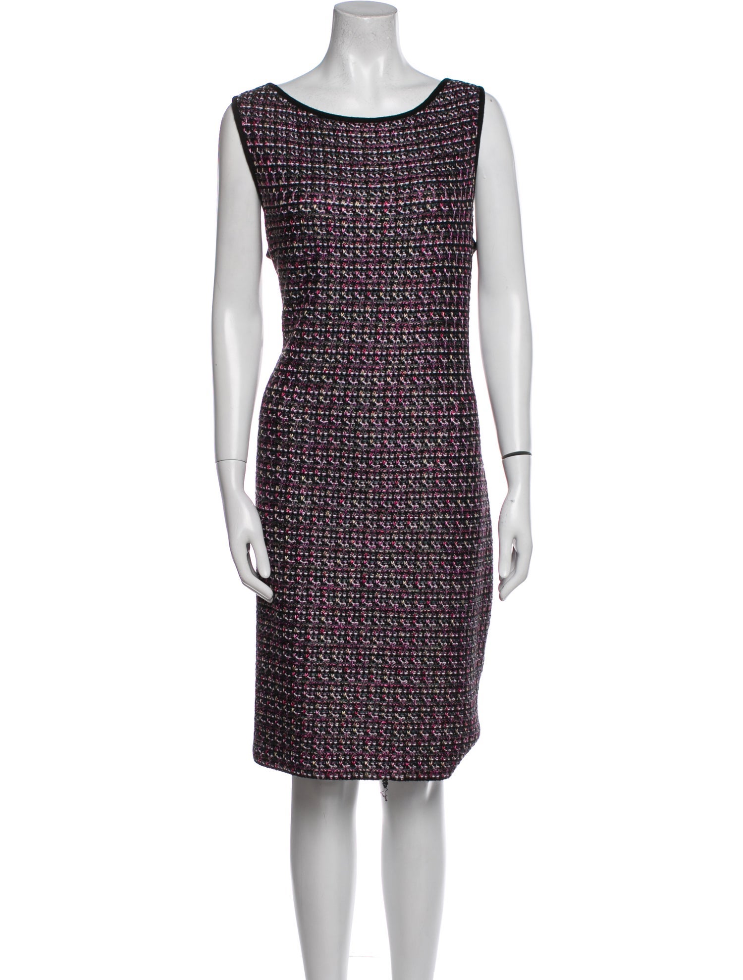 St. John Tweed Pattern Knee-Length Dress