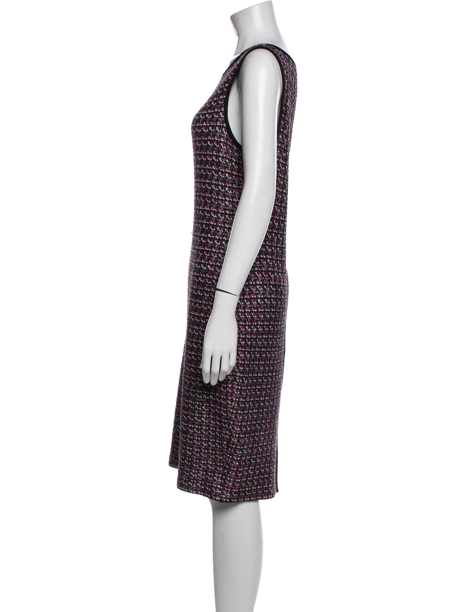 St. John Tweed Pattern Knee-Length Dress