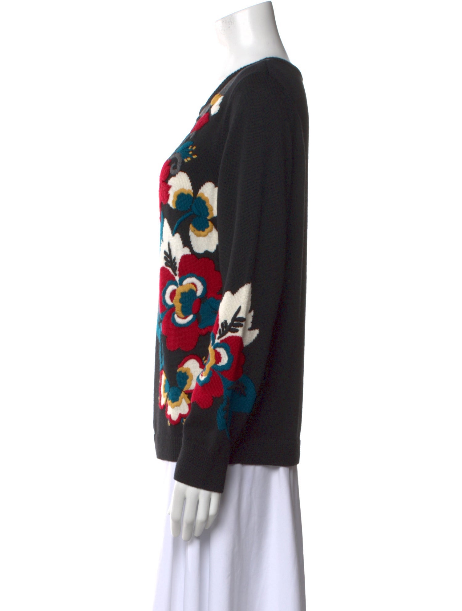 St. John Wool Floral Print Sweater