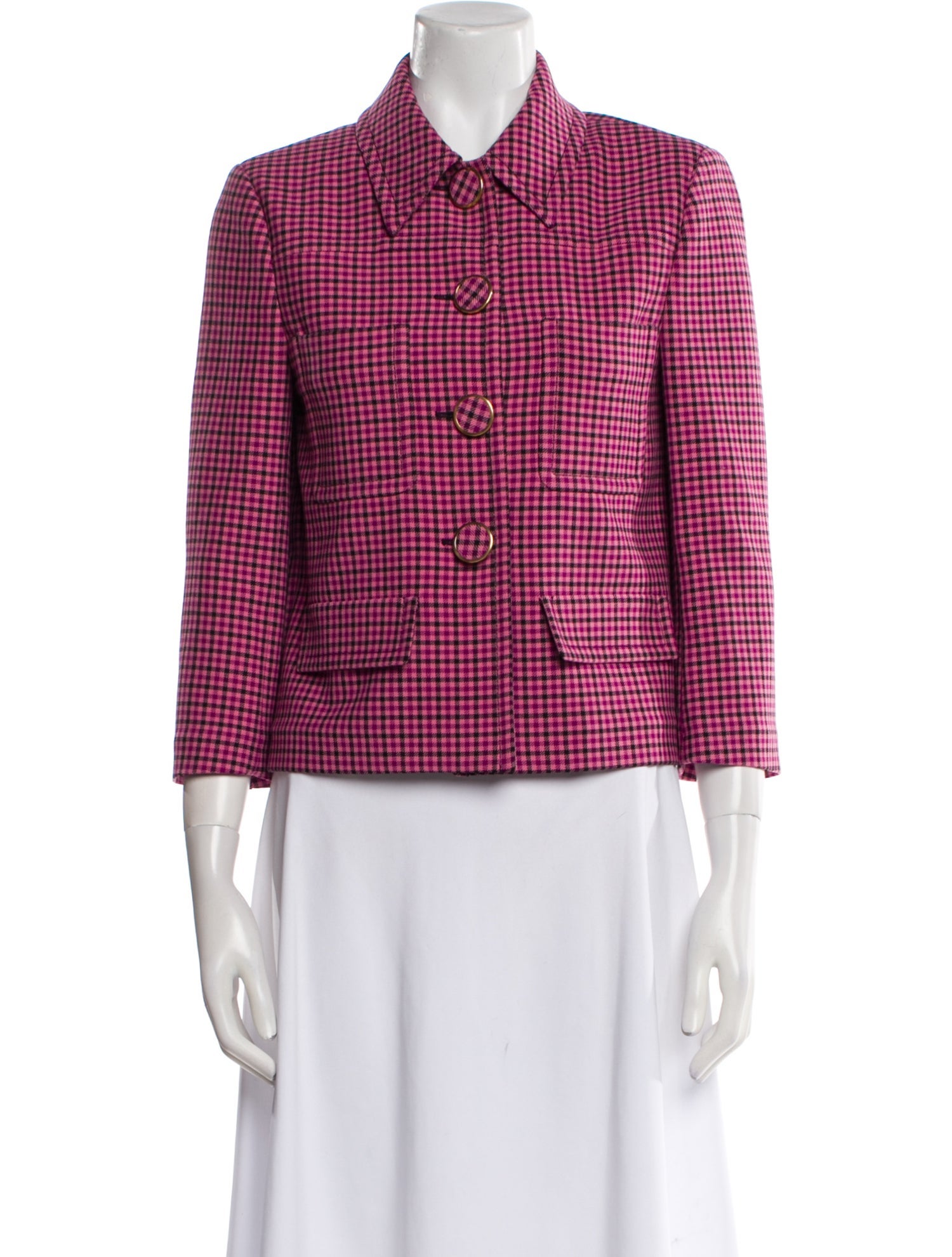 St. John Plaid Print Blazer