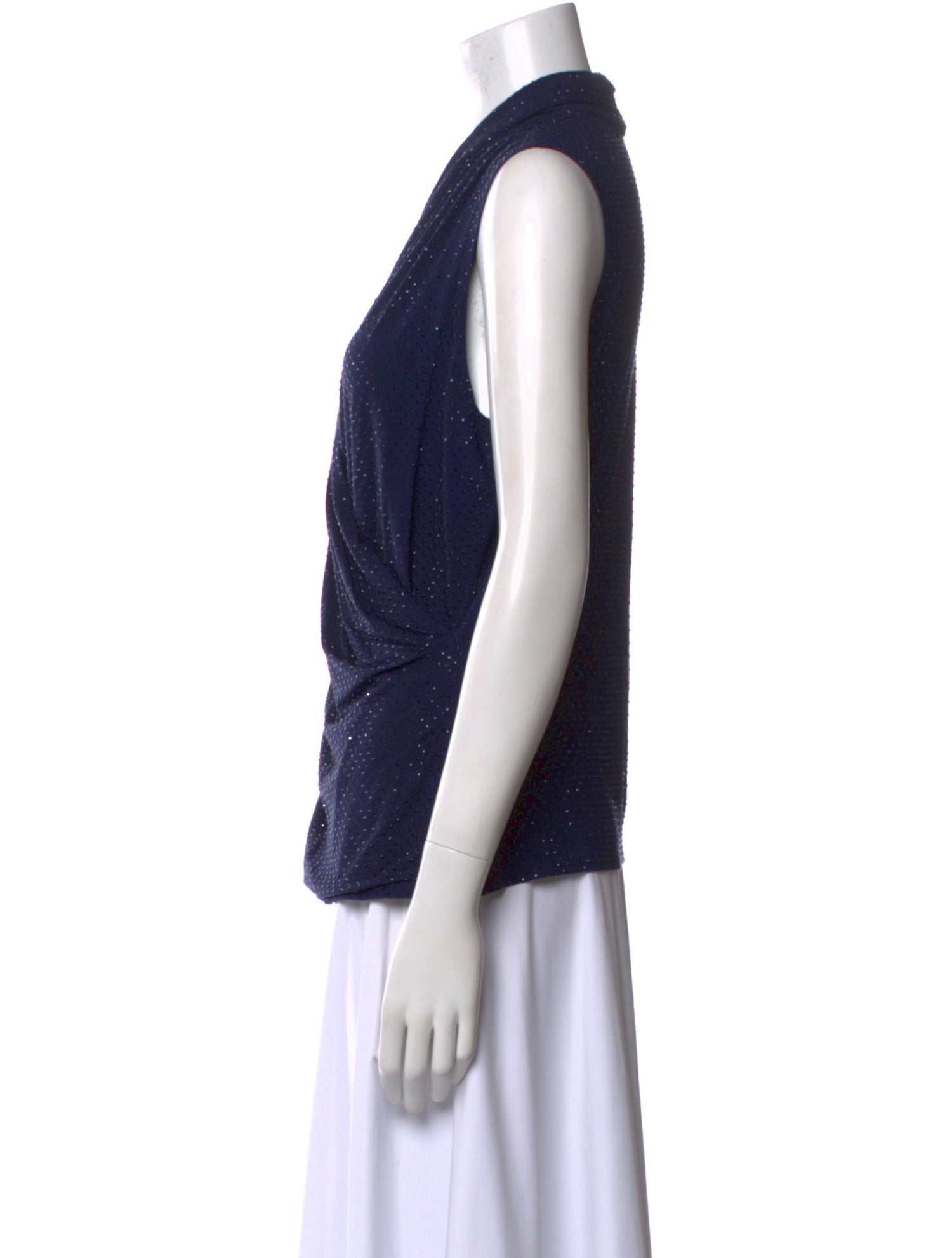 St. John Cowl Neck Sleeveless Top