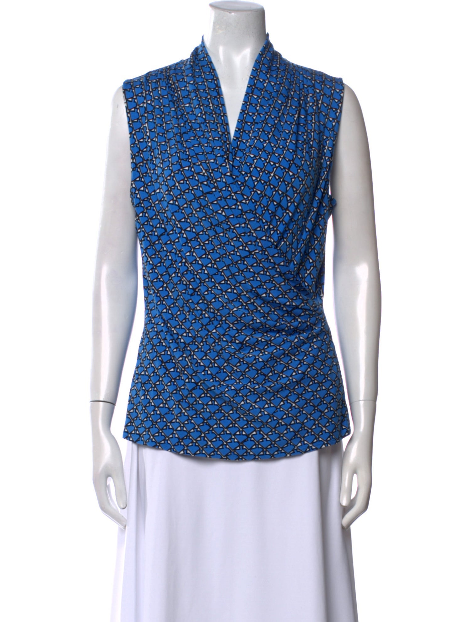 St. John Printed Cowl Neck Blouse