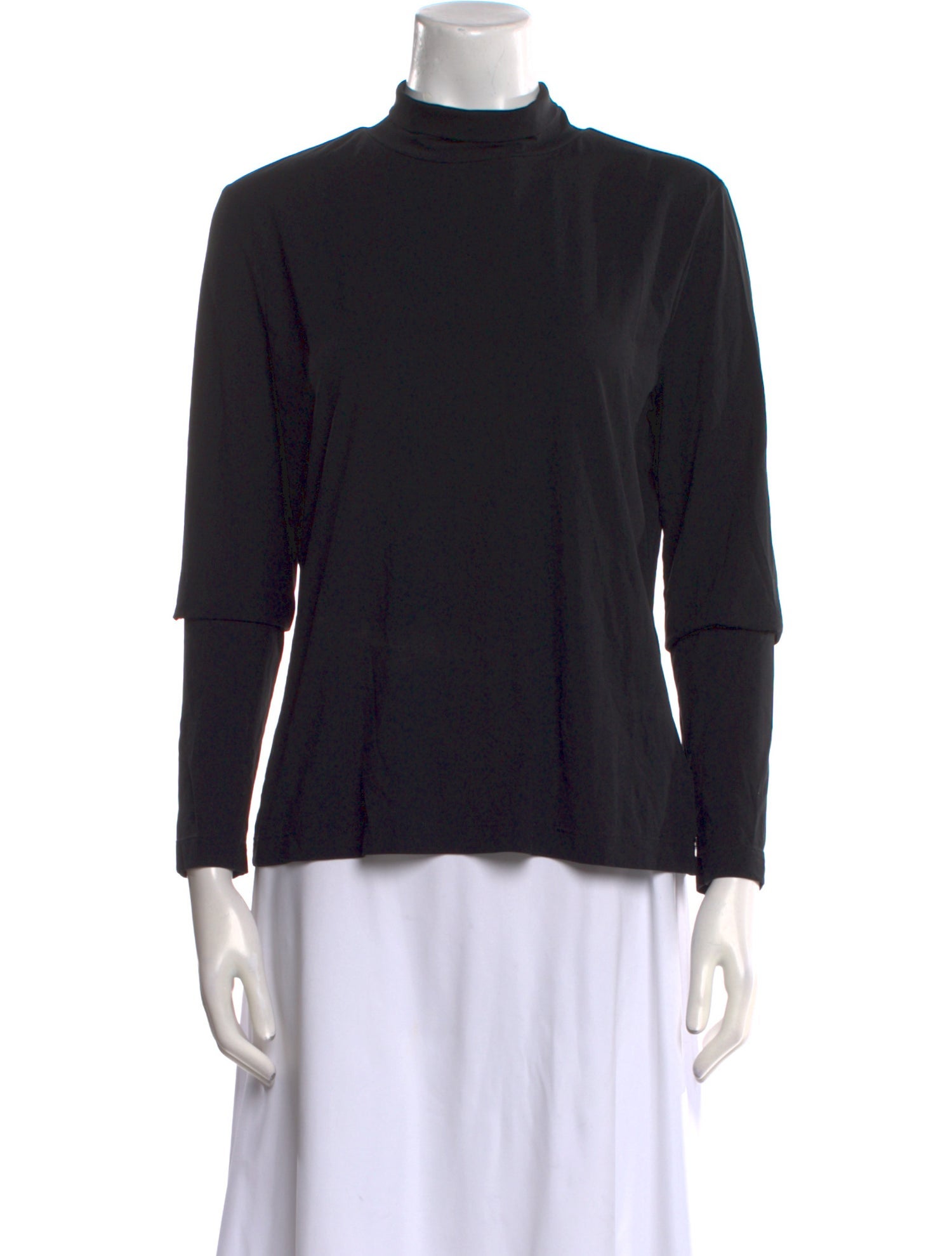 St. John Mock Neck Three-Quarter Sleeve Top