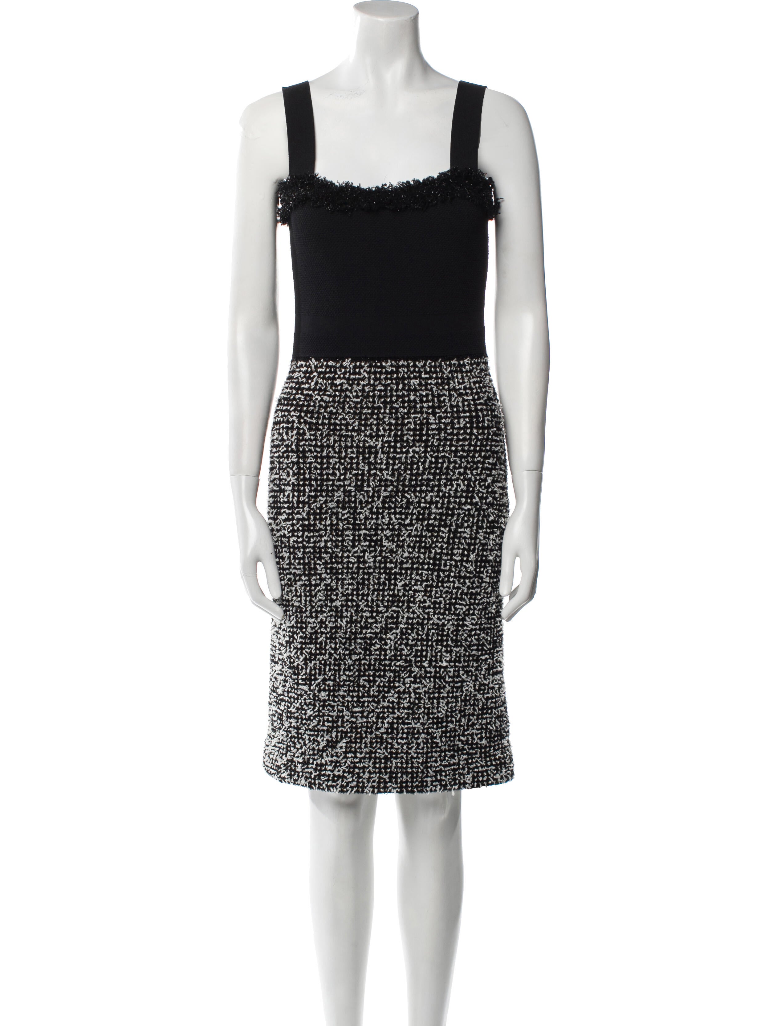 St. John Colorblock Pattern Knee-Length Dress