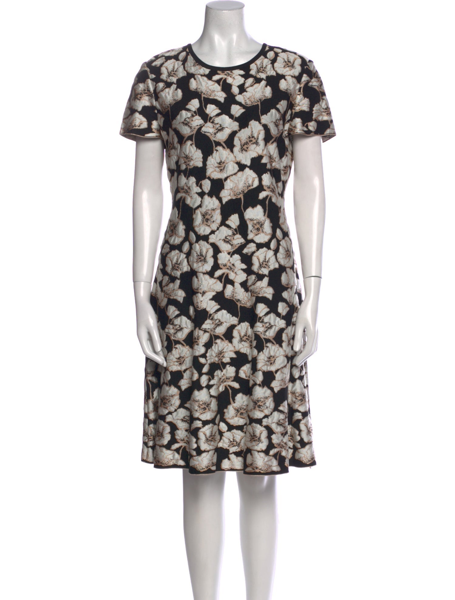 St. John Floral Print Knee-Length Dress