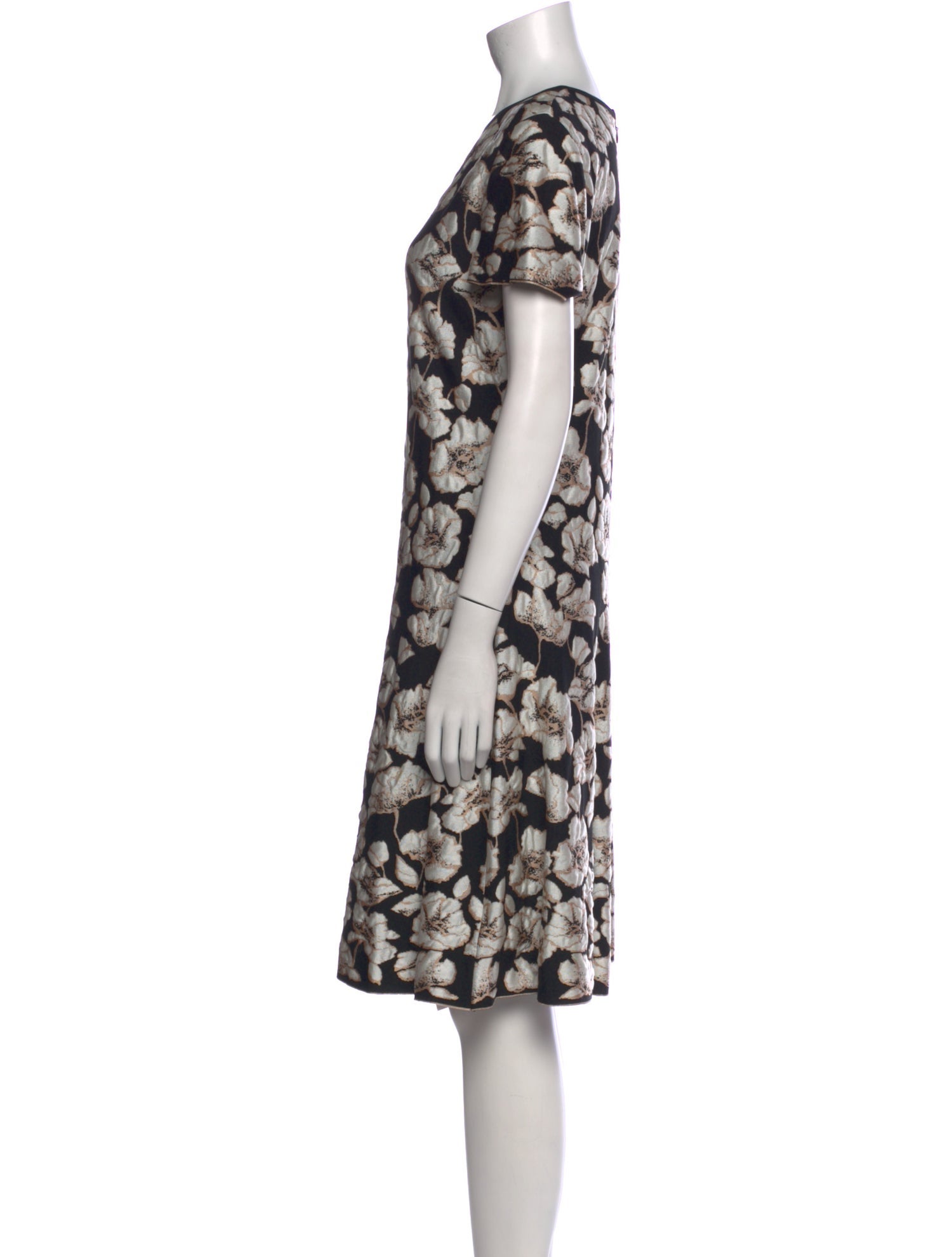 St. John Floral Print Knee-Length Dress
