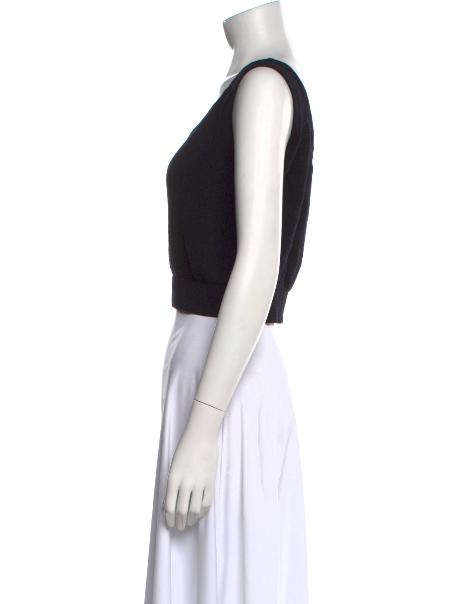 St. John Wool Scoop Neck Crop Top