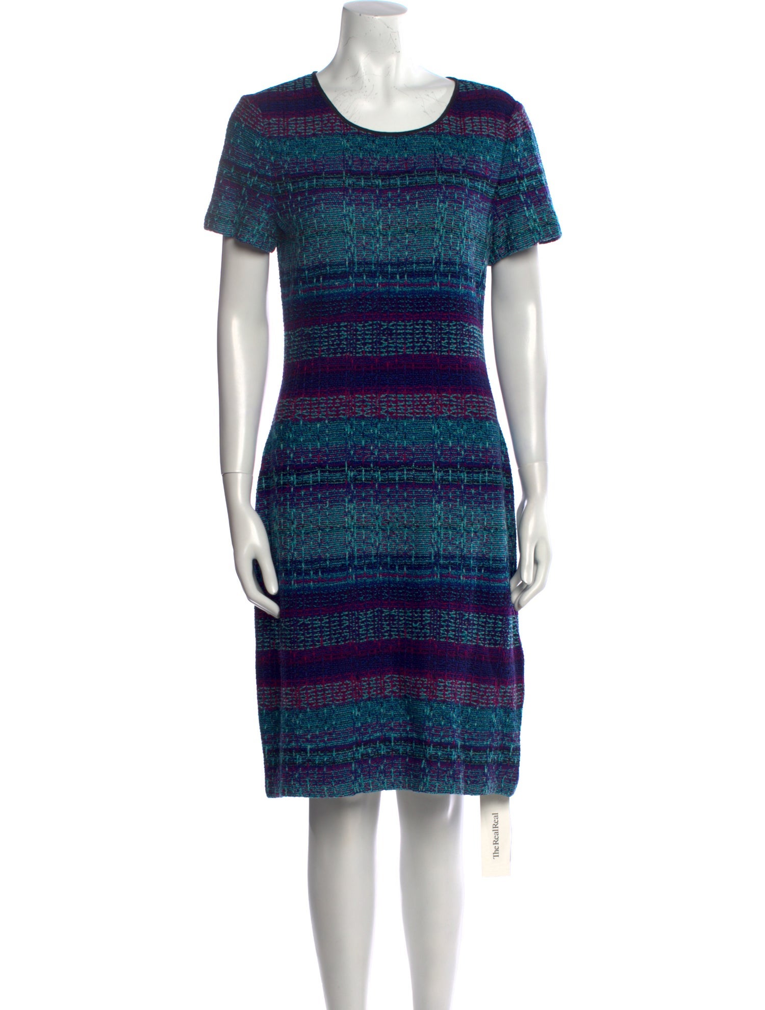 St. John Striped Knee-Length Dress
