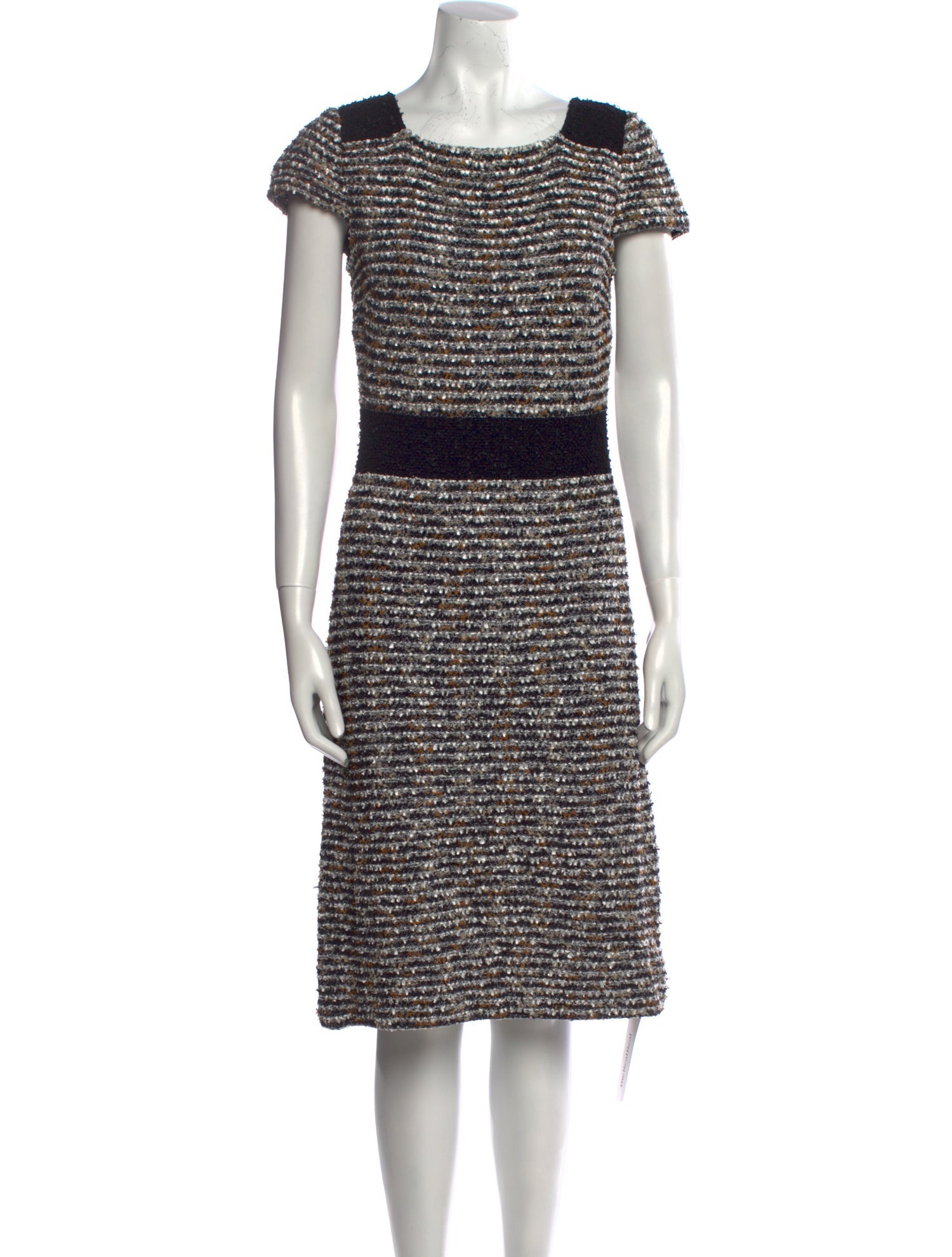 St. John Tweed Pattern Knee-Length Dress