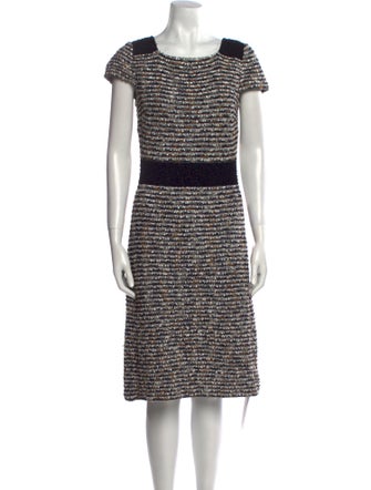St. John Tweed Pattern Knee-Length Dress