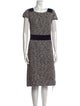 St. John Tweed Pattern Knee-Length Dress