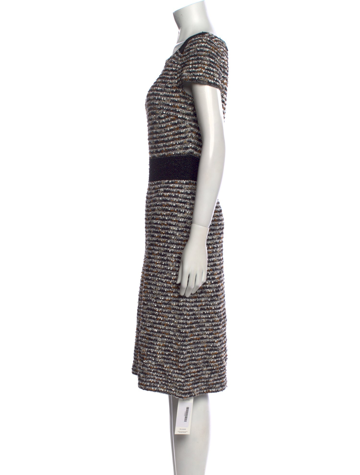 St. John Tweed Pattern Knee-Length Dress