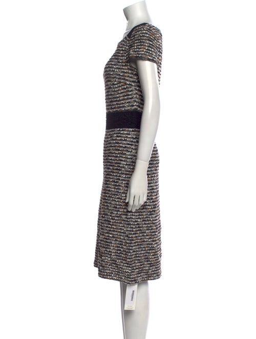 St. John Tweed Pattern Knee-Length Dress