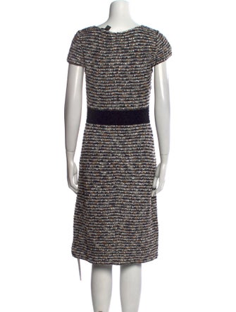 St. John Tweed Pattern Knee-Length Dress