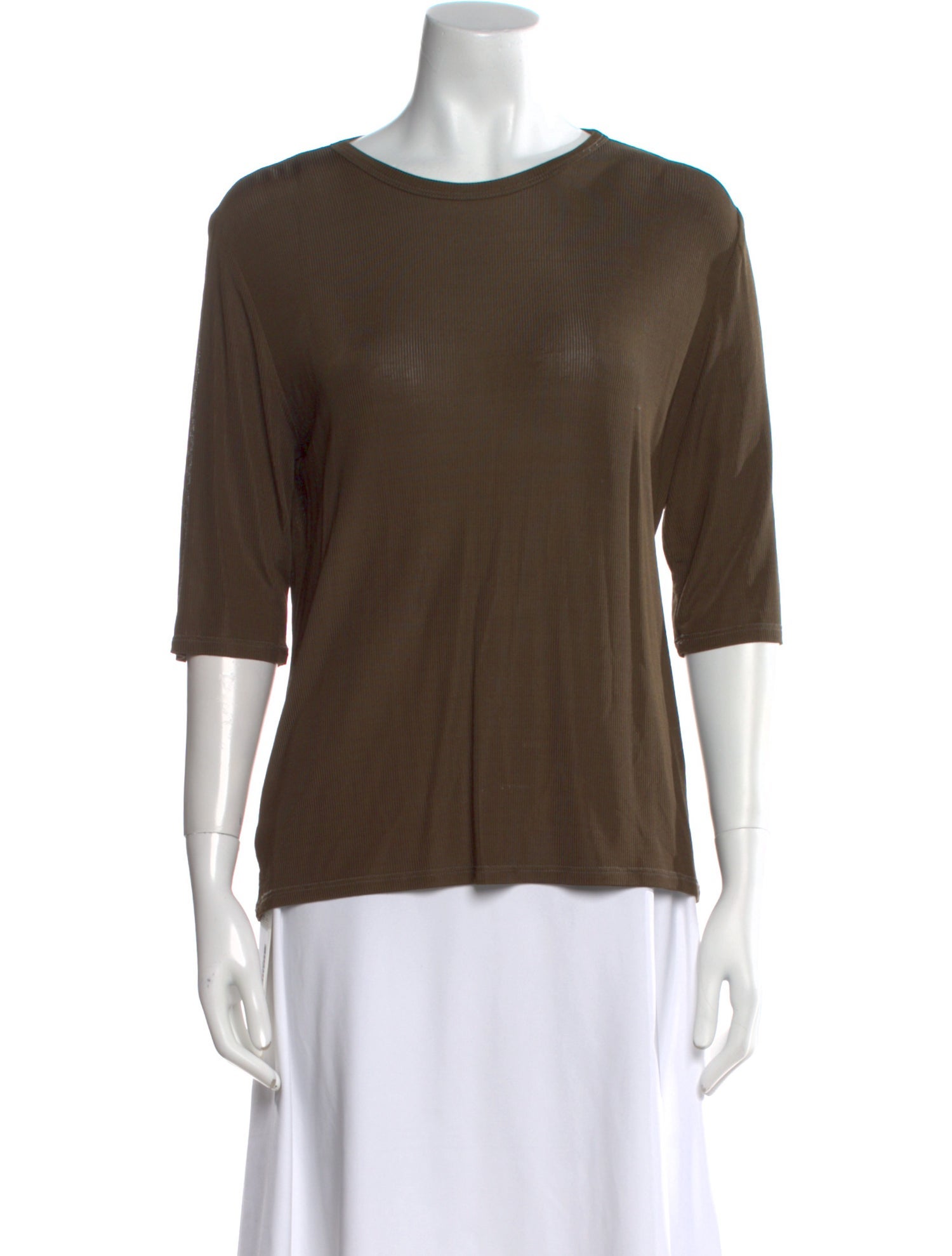 St. John Scoop Neck Three-Quarter Sleeve T-Shirt