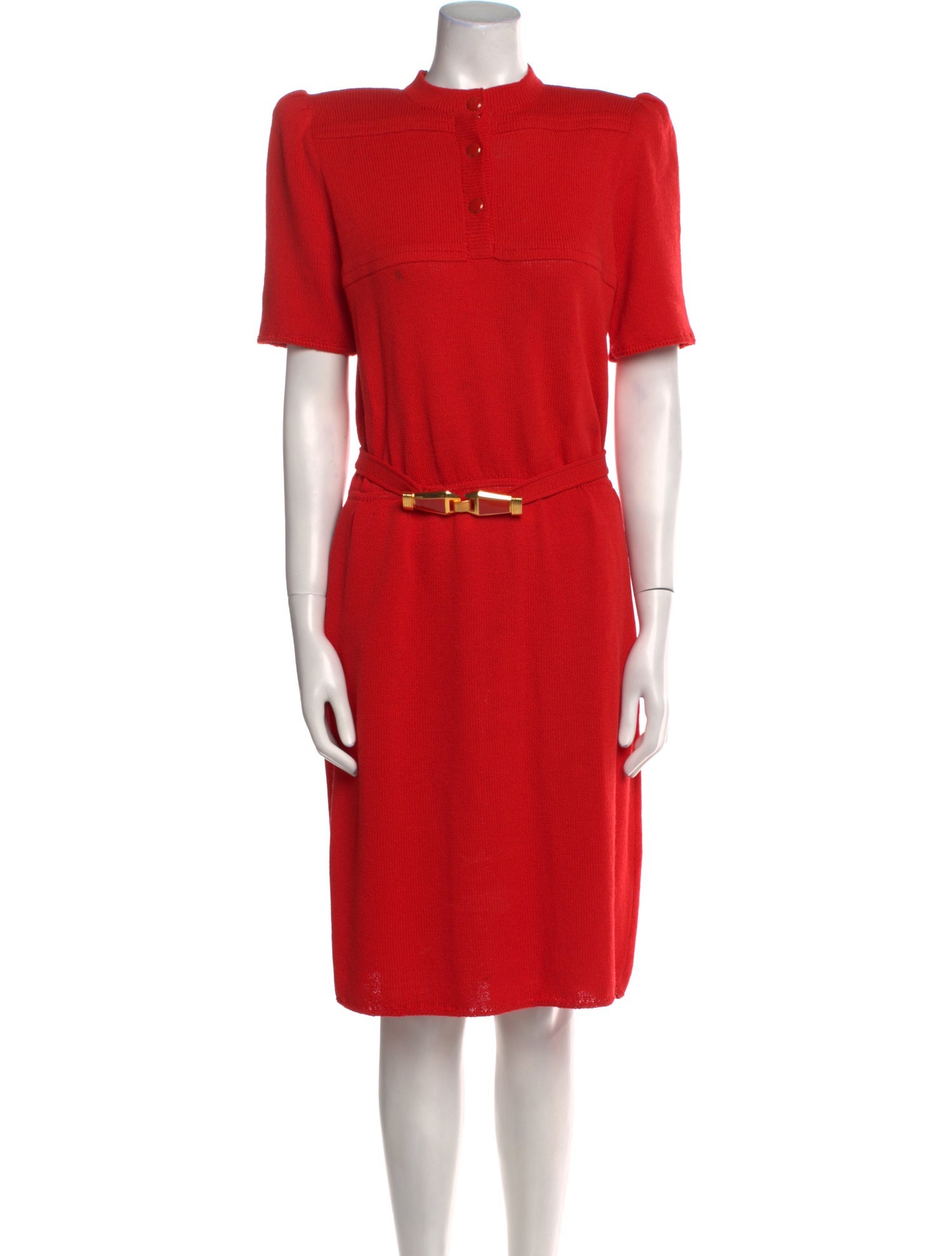 St. John Mock Neck Midi Length Dress