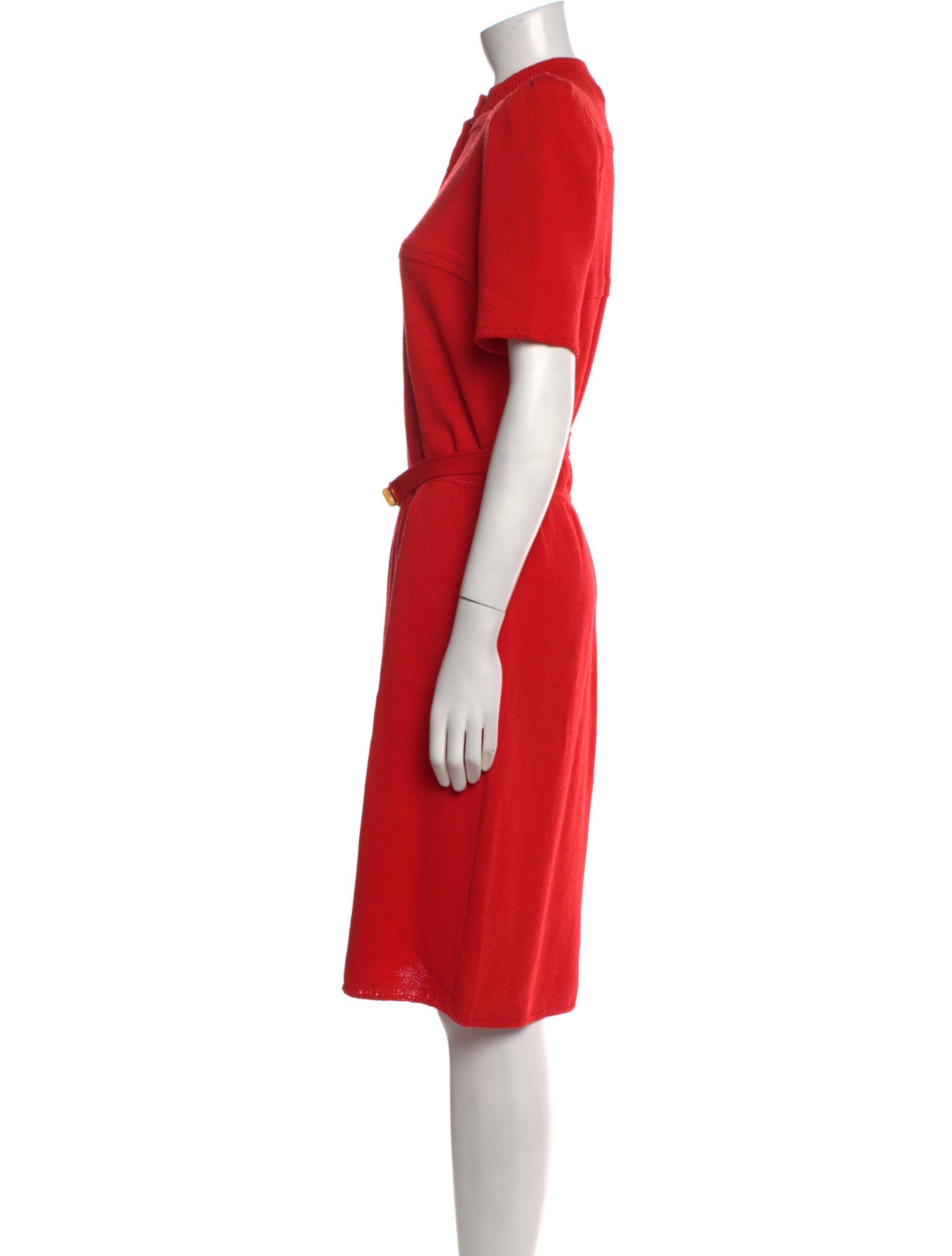 St. John Mock Neck Midi Length Dress