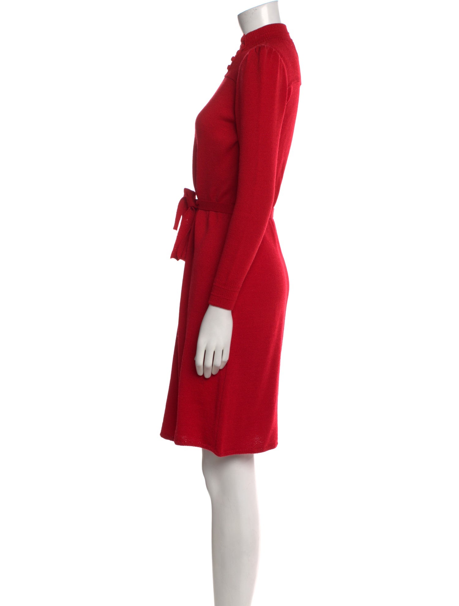 St. John Mock Neck Knee-Length Dress