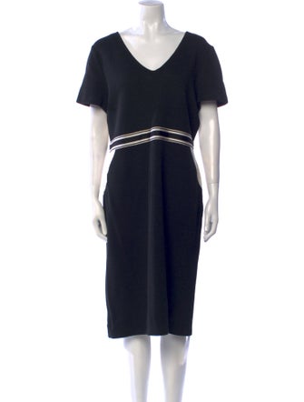 St. John V-Neck Midi Length Dress