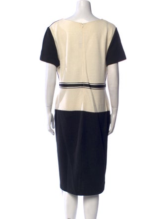 St. John V-Neck Midi Length Dress