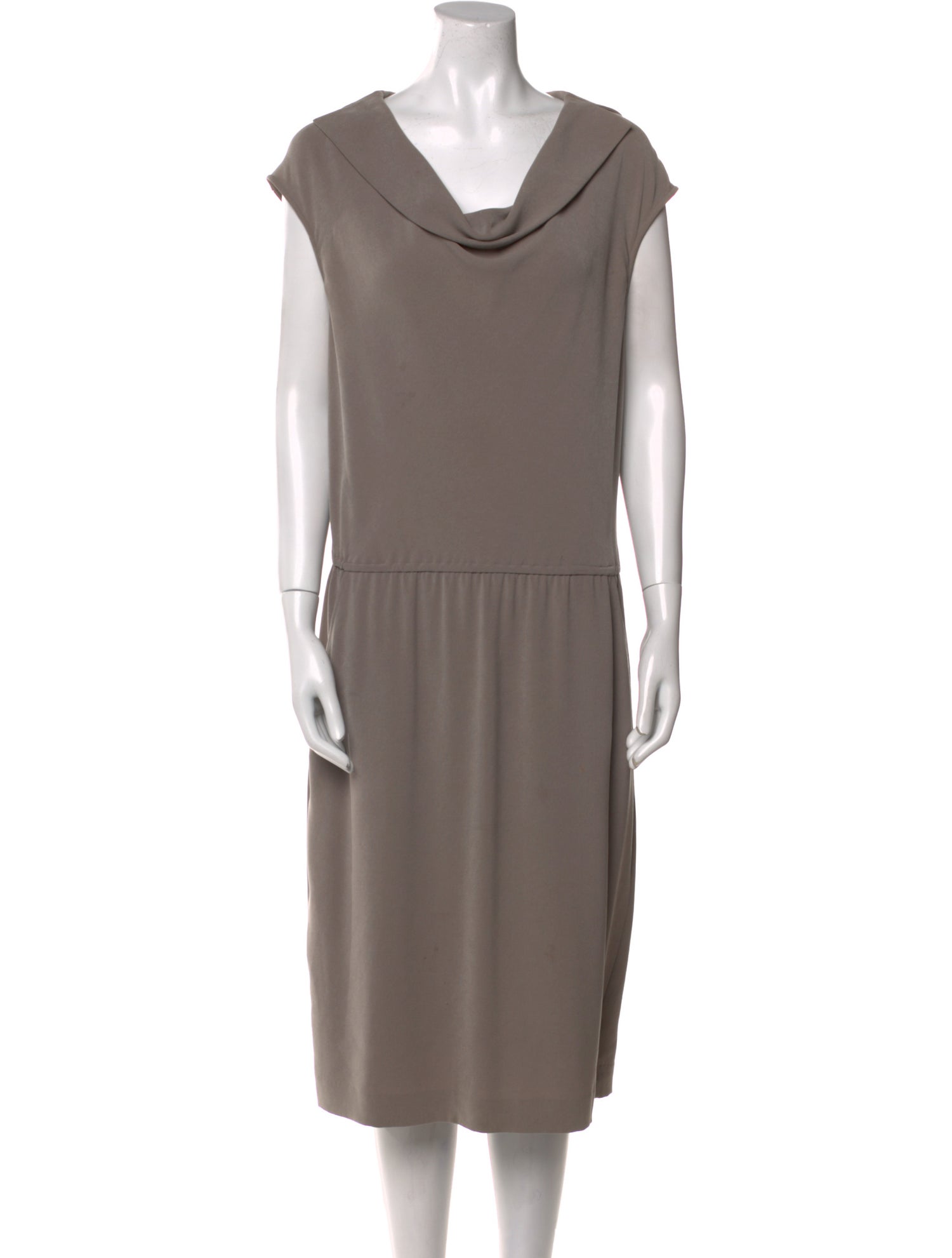 St. John Cowl Neck Midi Length Dress