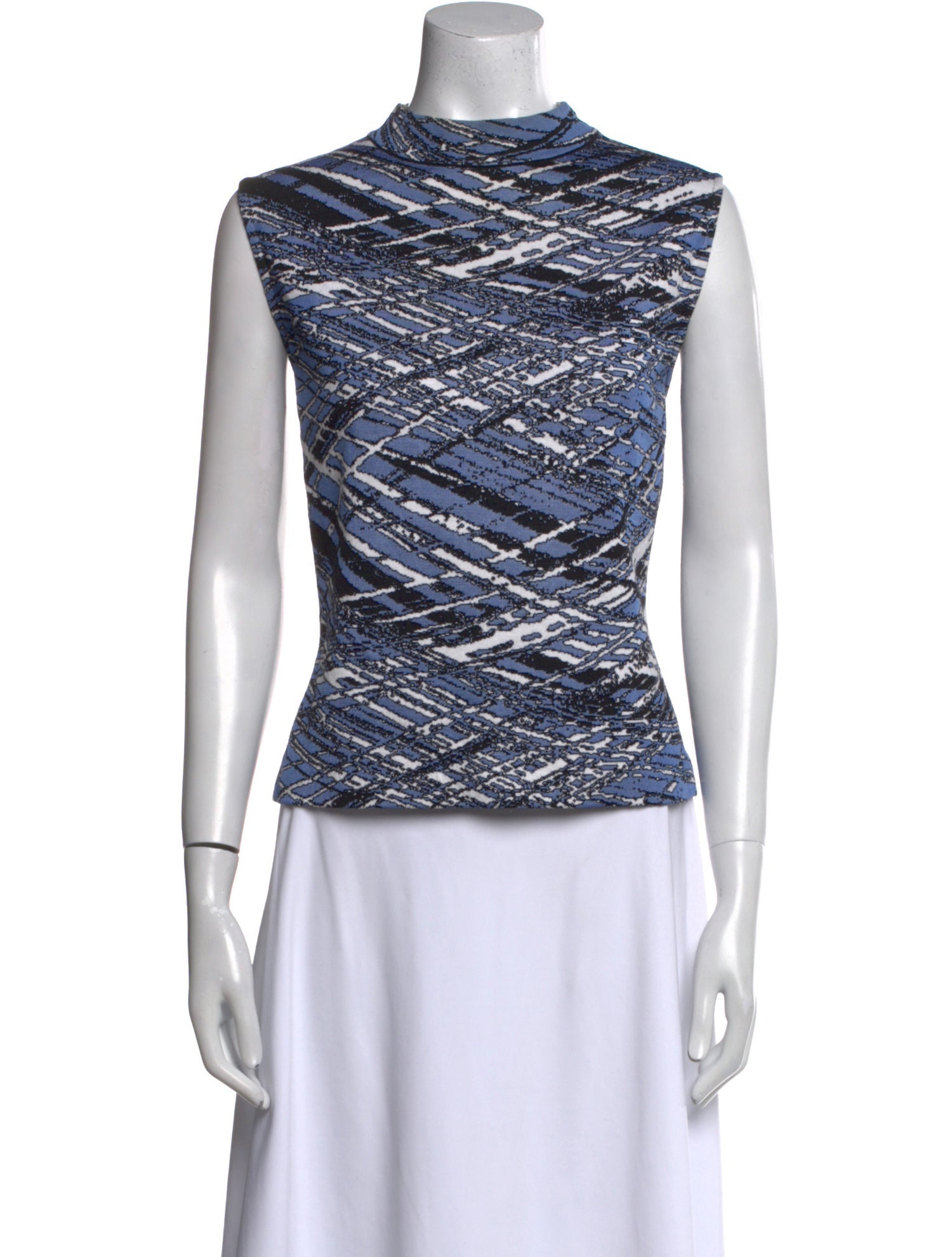 St. John Printed Cowl Neck Top