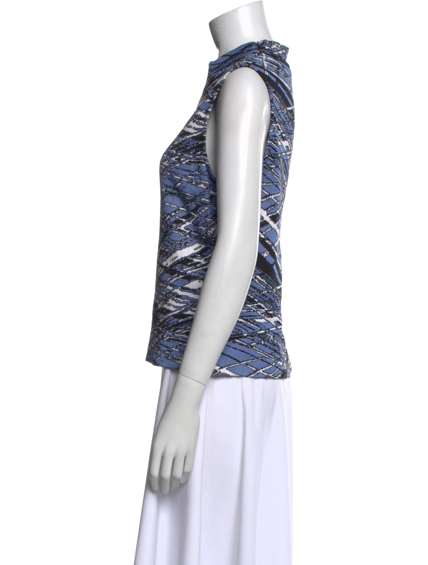 St. John Printed Cowl Neck Top