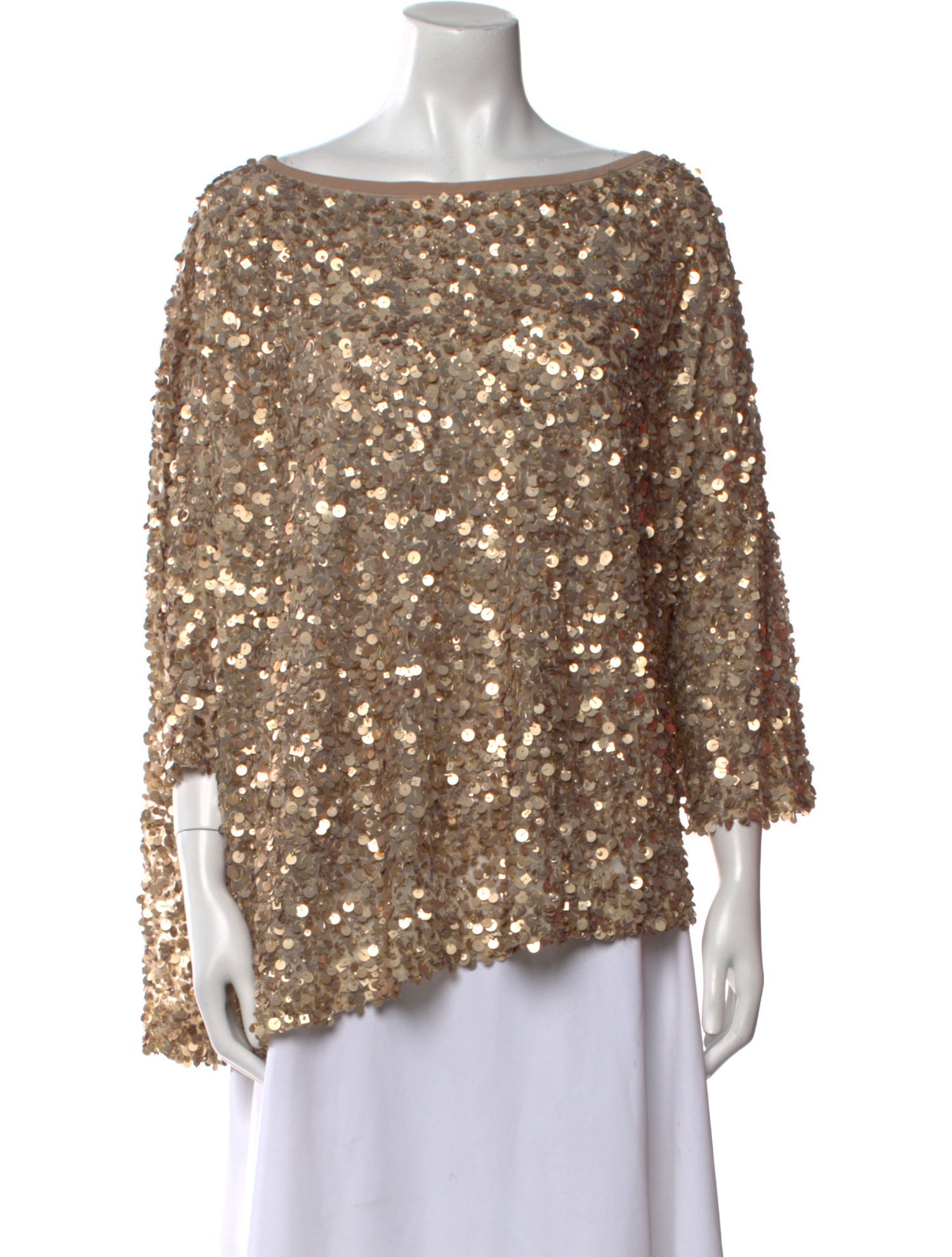 St. John Bateau Neckline Three-Quarter Sleeve Blouse