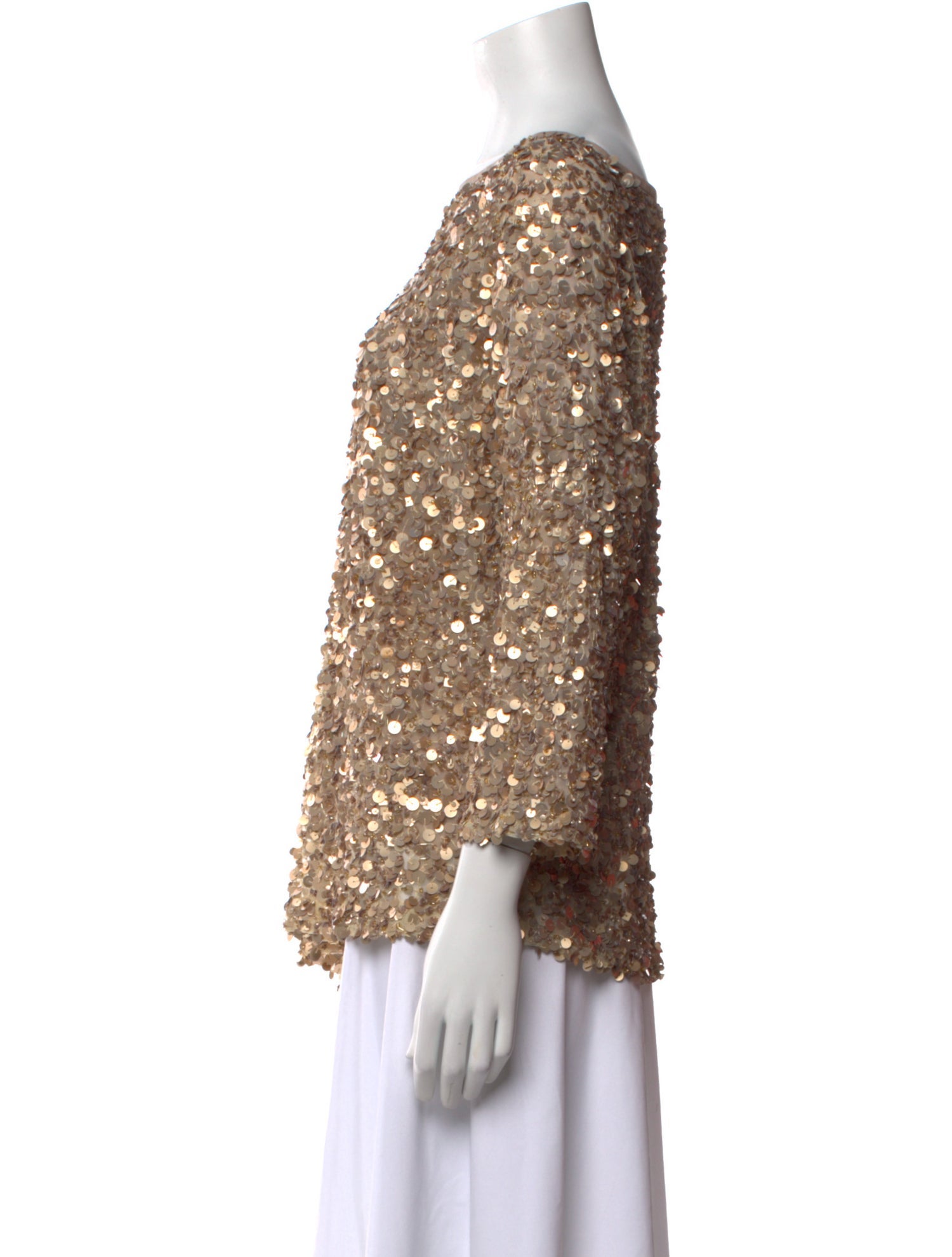 St. John Bateau Neckline Three-Quarter Sleeve Blouse