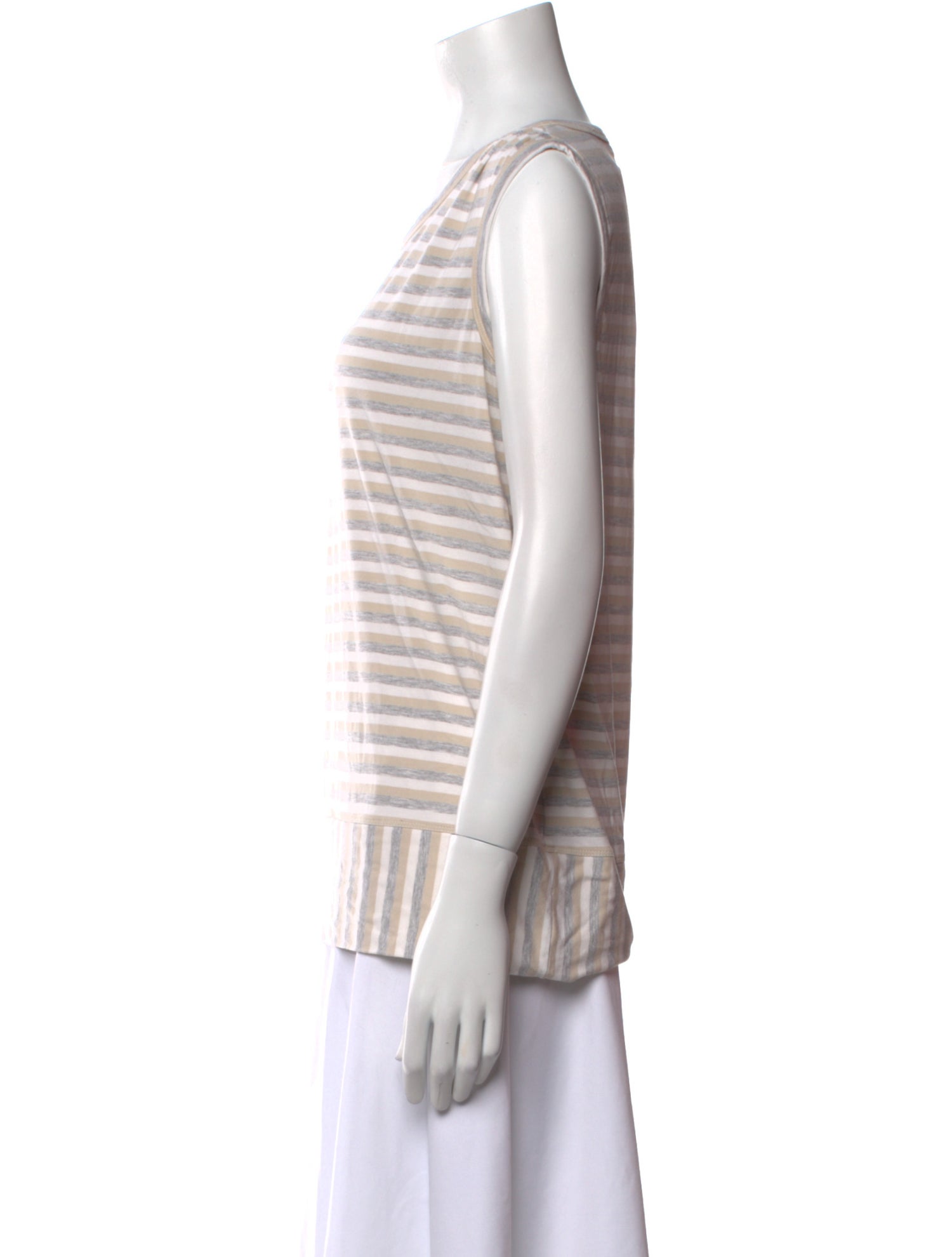 St. John Striped Scoop Neck Top