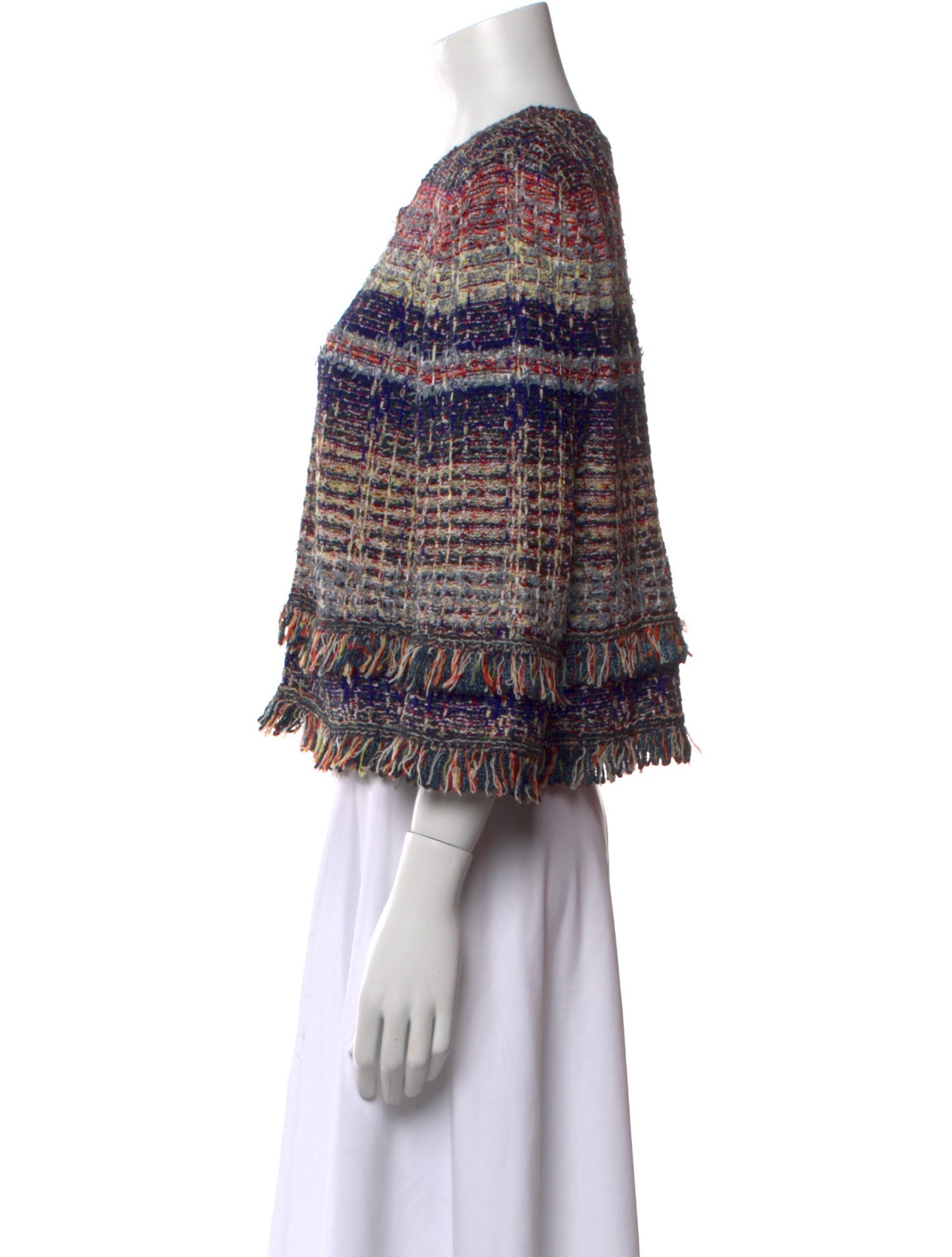 St. John Striped Scoop Neck Sweater