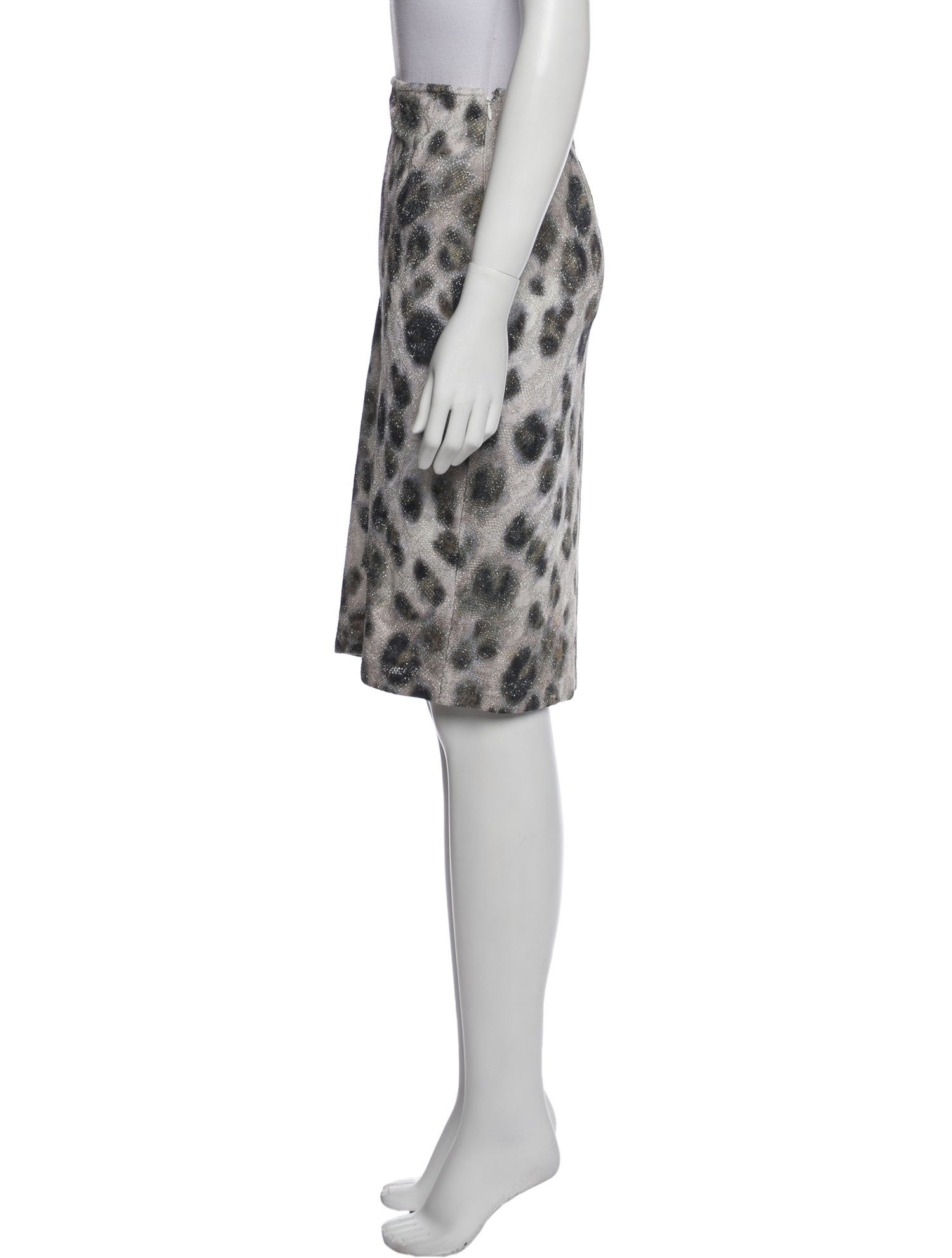 St. John Animal Print Knee-Length Skirt