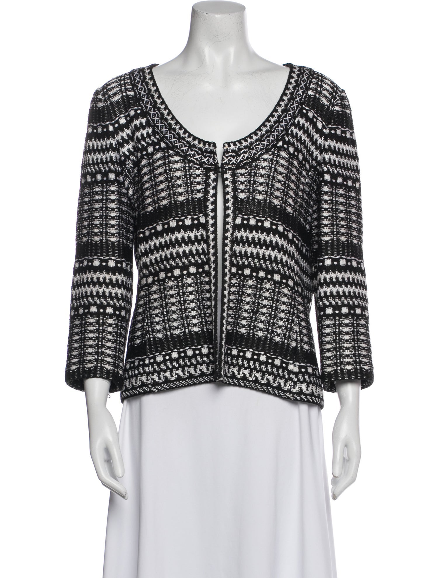 St. John Printed Scoop Neck Sweater