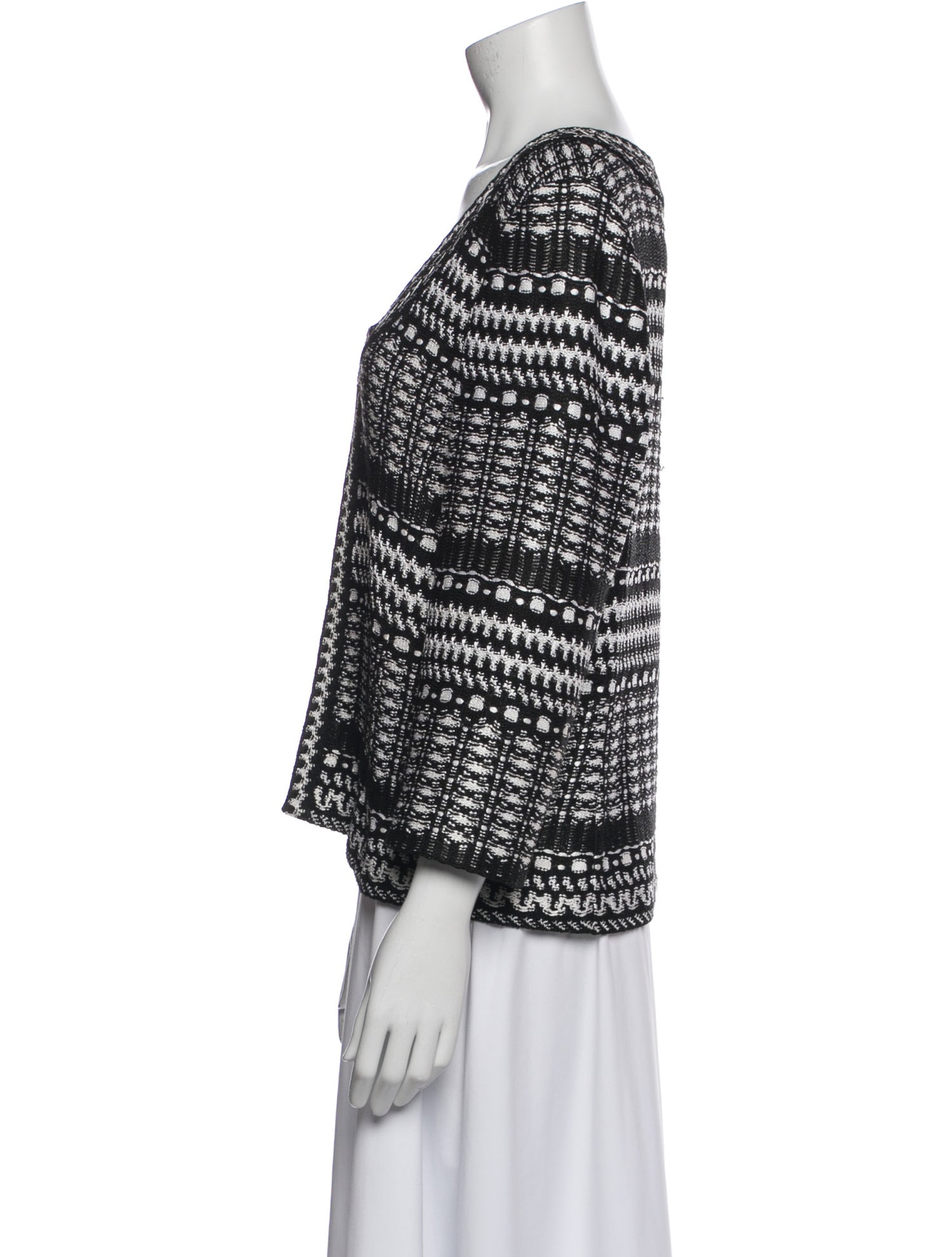 St. John Printed Scoop Neck Sweater