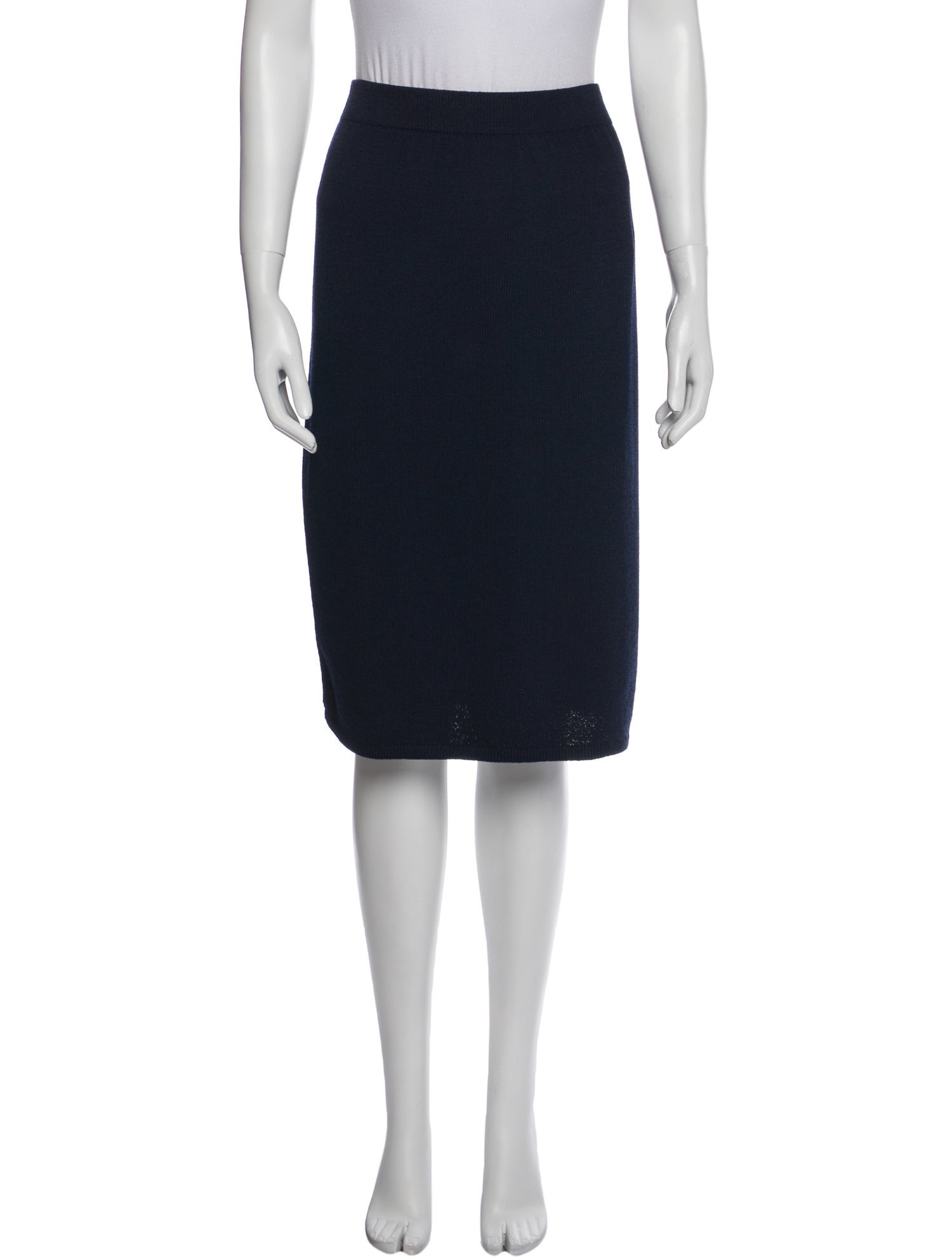 St. John Pleated Accents Knee-Length Skirt