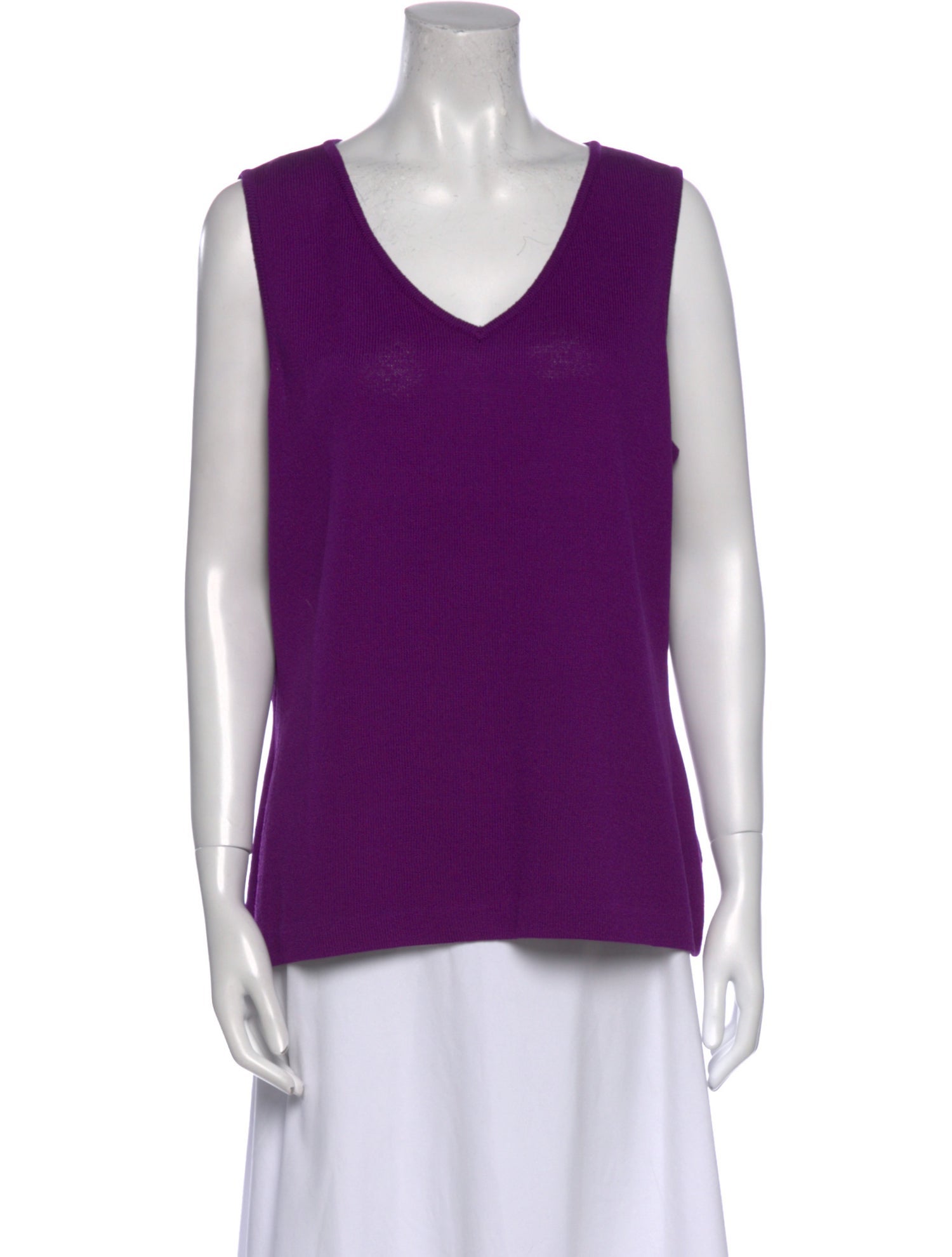 St. John Wool V-Neck Top