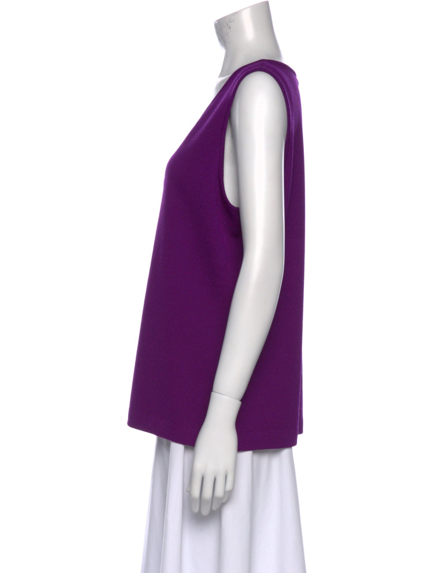 St. John Wool V-Neck Top