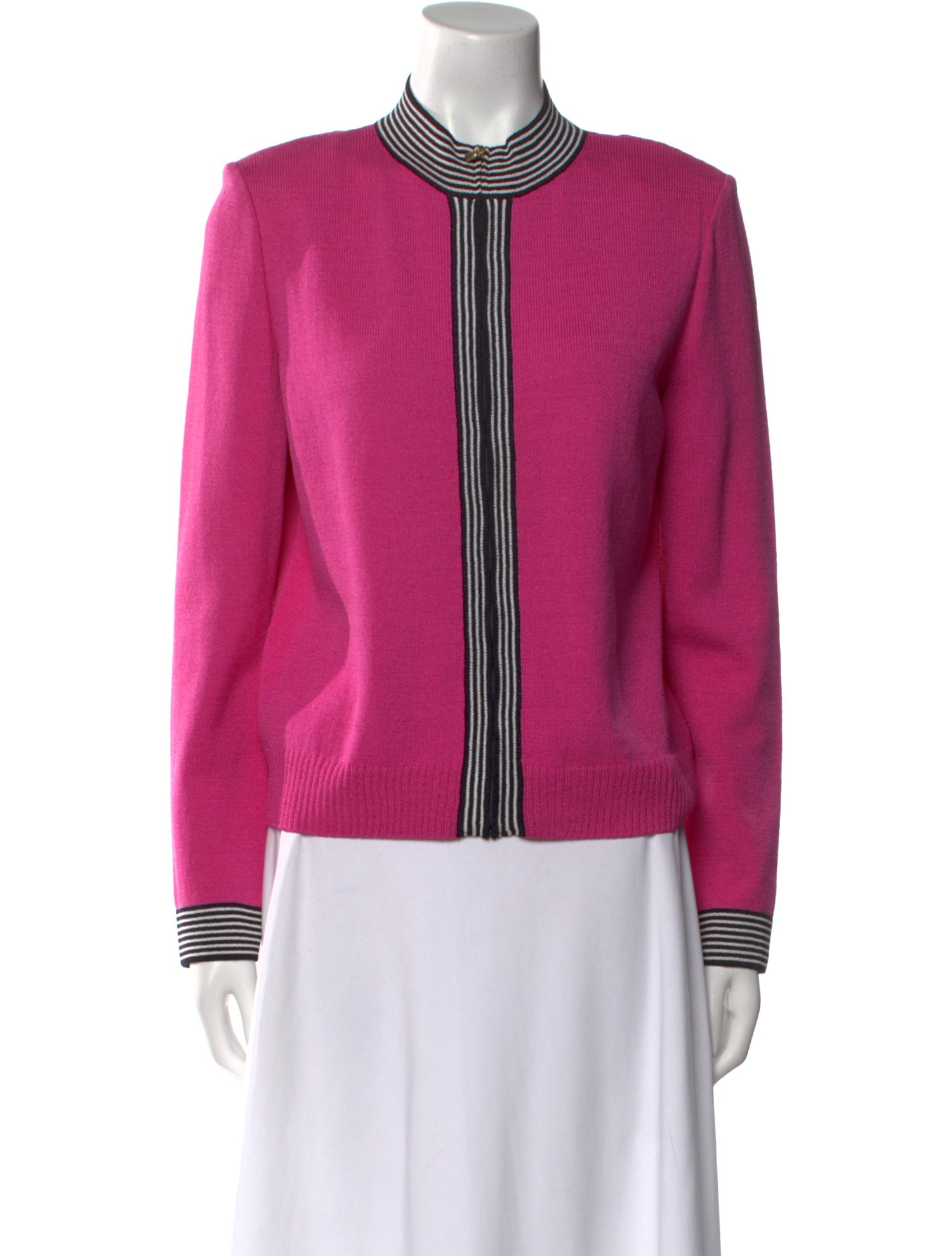 St. John Colorblock Pattern Crew Neck Sweater